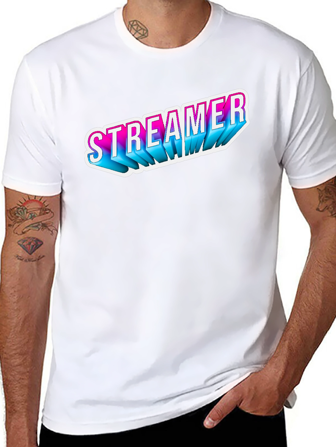 Streamer T-Shirt - Black Casual Tee