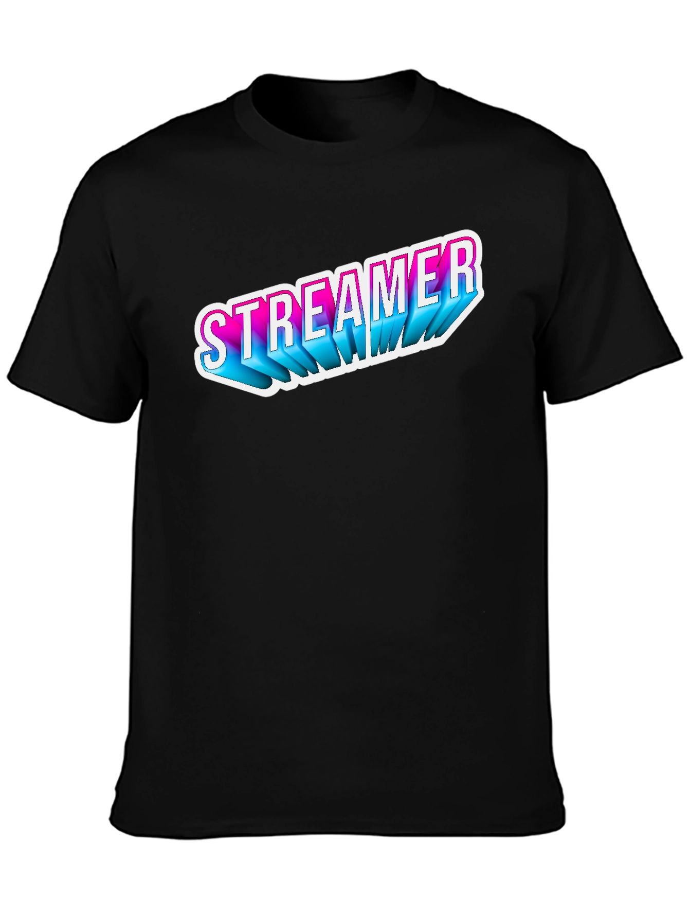 Streamer T-Shirt - Black Casual Tee