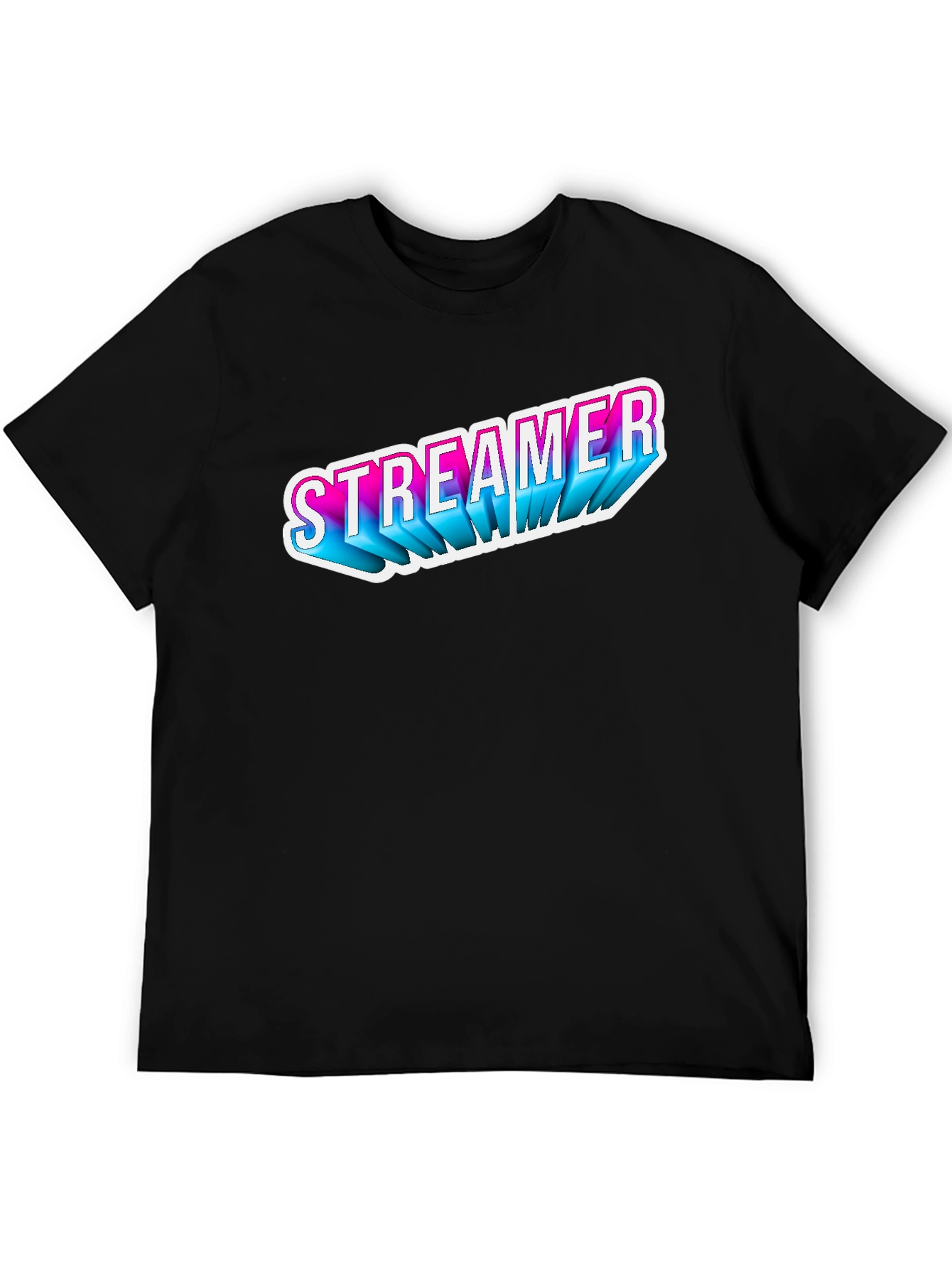 Streamer T-Shirt - Black Casual Tee