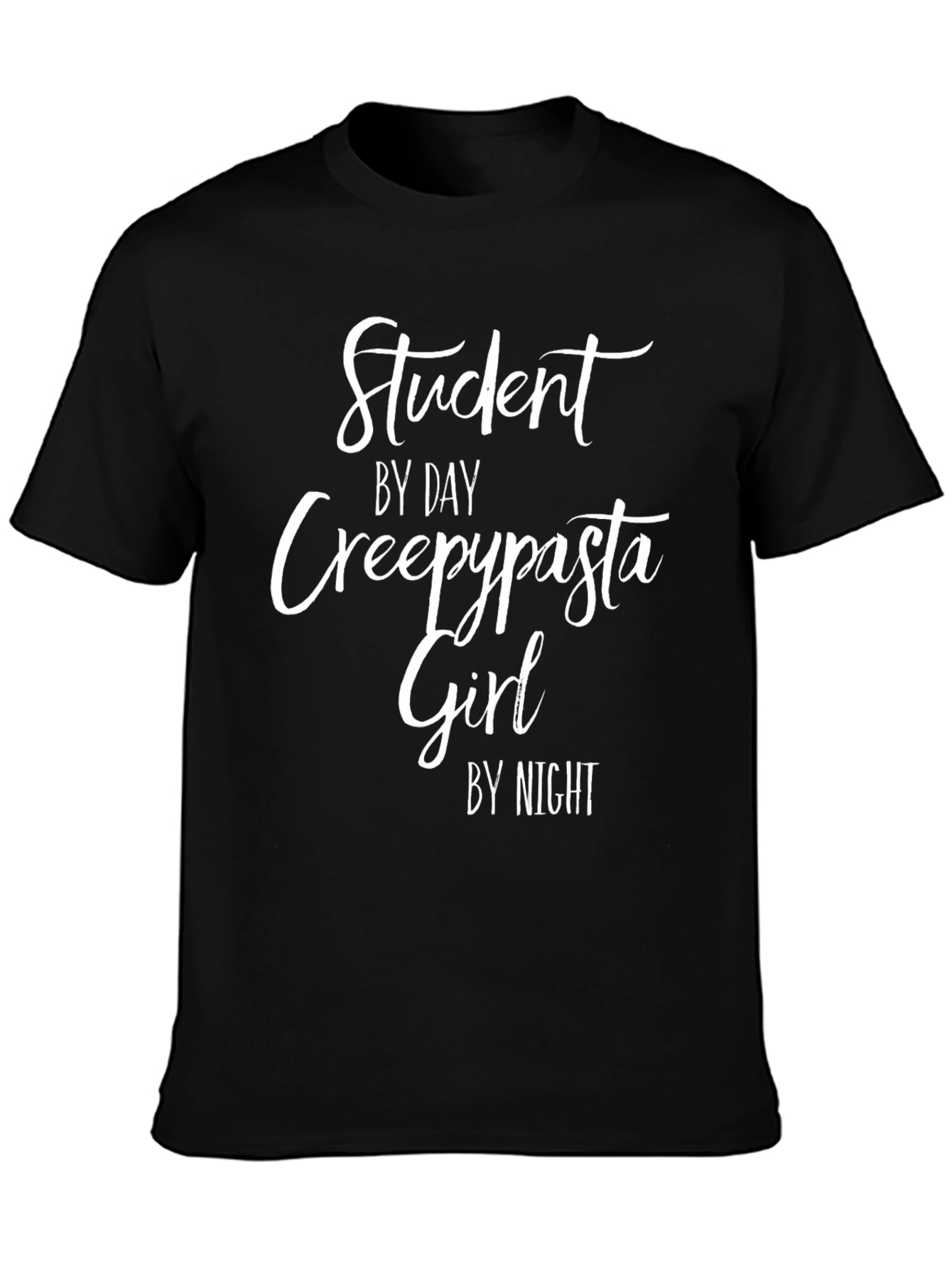 Student Creepypasta Girl Black T-Shirt