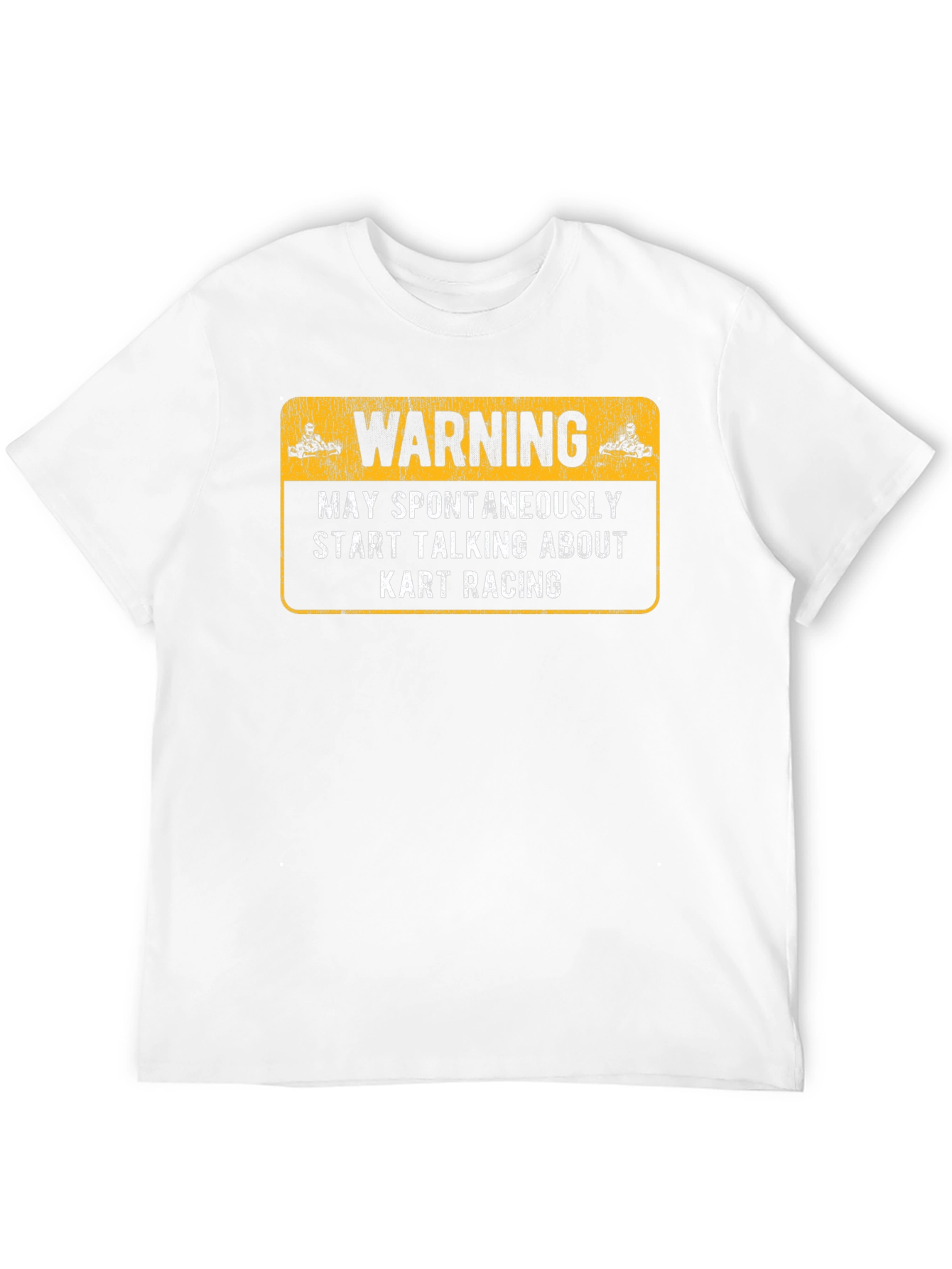 Warning May Spontaneously Talk About Kart Racing Black T-Shirt