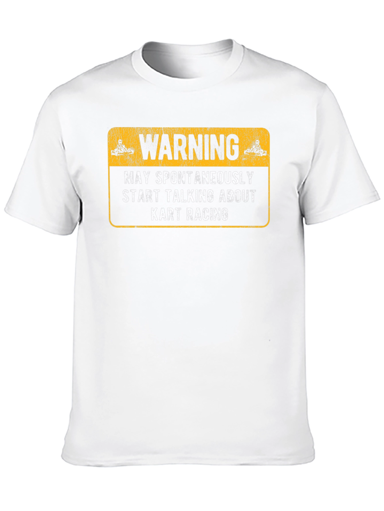 Warning May Spontaneously Talk About Kart Racing Black T-Shirt
