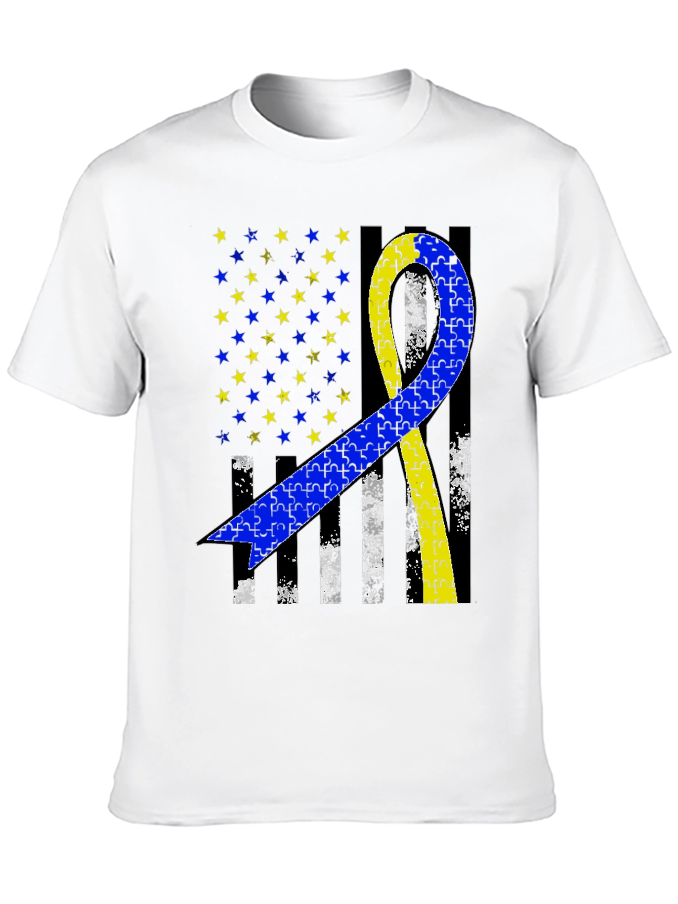 Down Syndrome Awareness Ribbon Flag T-Shirt
