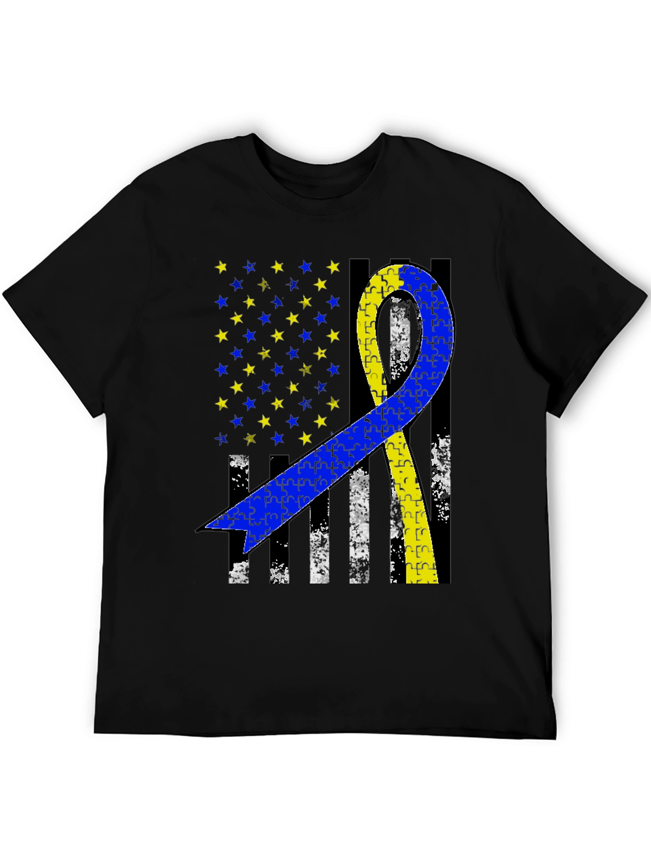 Down Syndrome Awareness Ribbon Flag T-Shirt