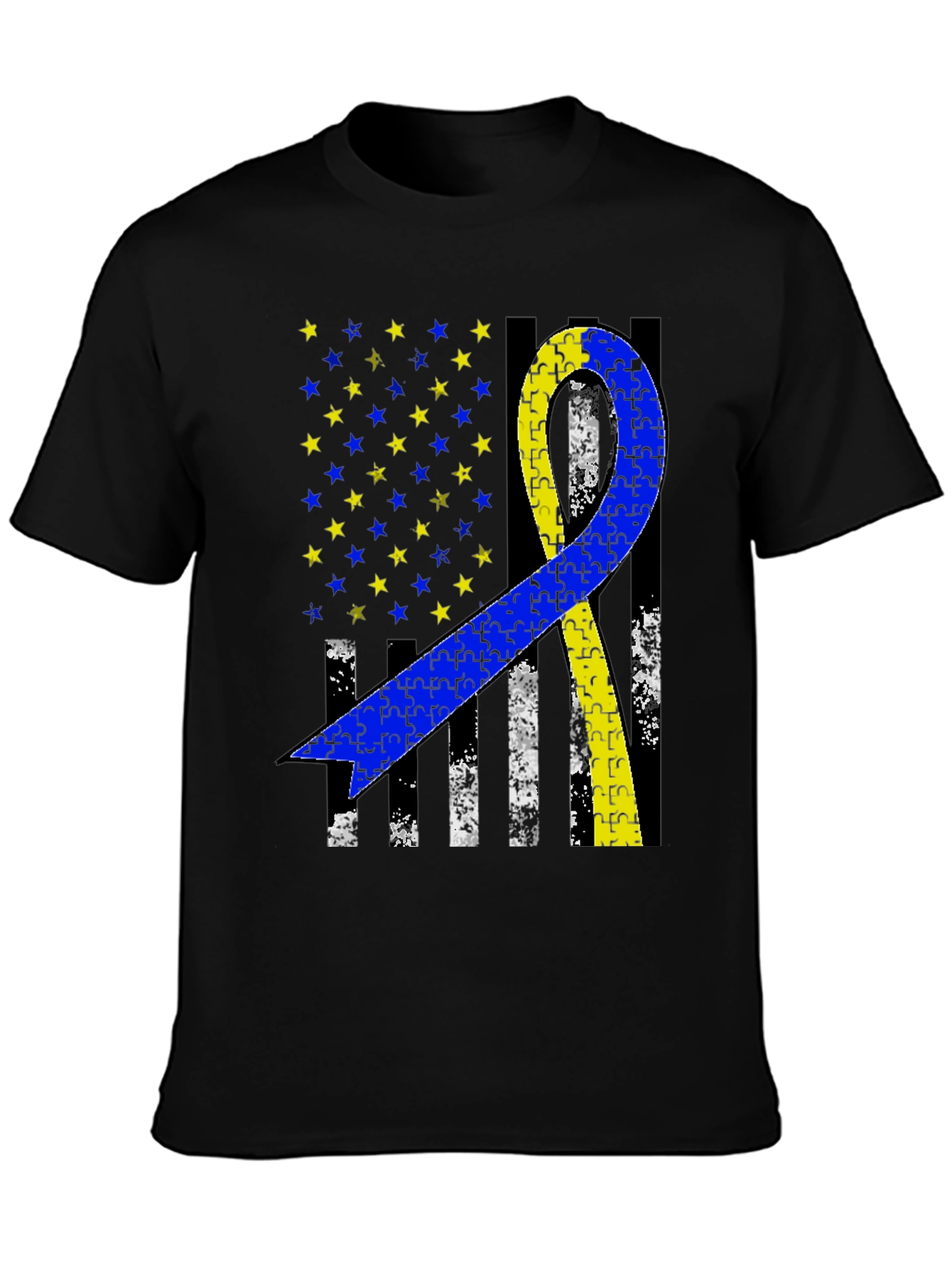 Down Syndrome Awareness Ribbon Flag T-Shirt