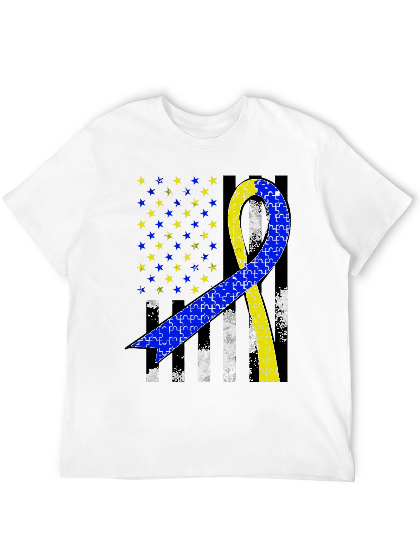 Down Syndrome Awareness Ribbon Flag T-Shirt