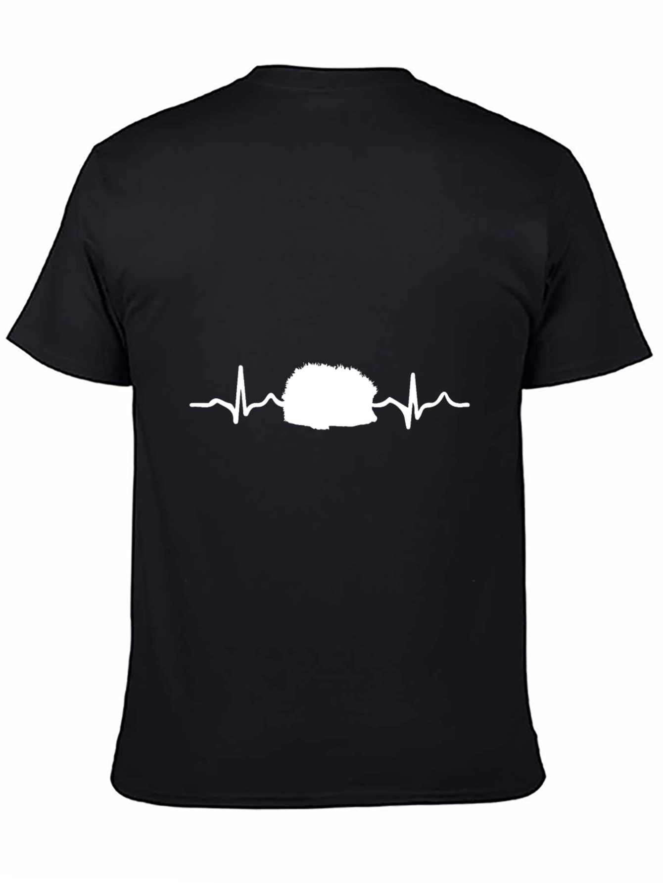 Hedgehog Heartbeat T-Shirt - Mens Black Graphic Tee