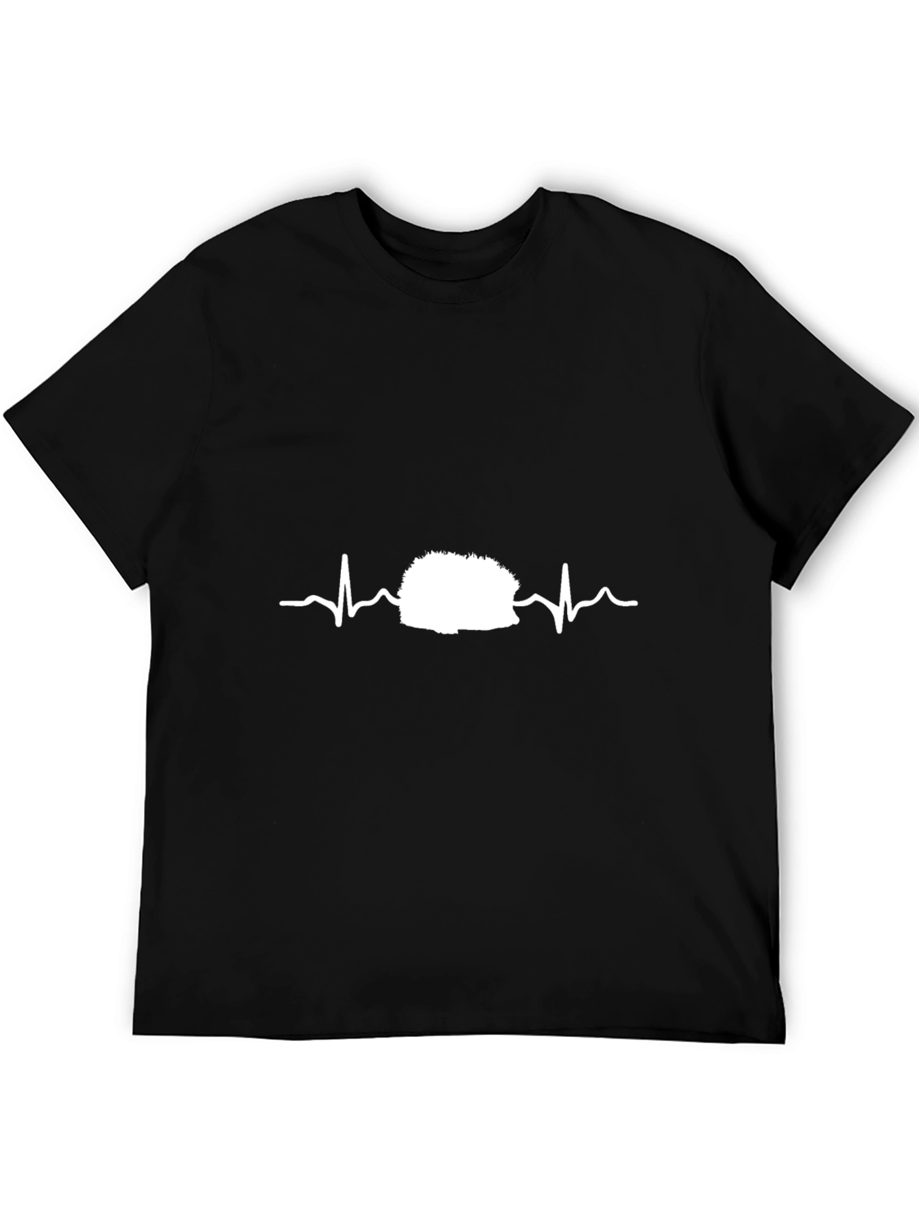 Hedgehog Heartbeat T-Shirt - Mens Black Graphic Tee