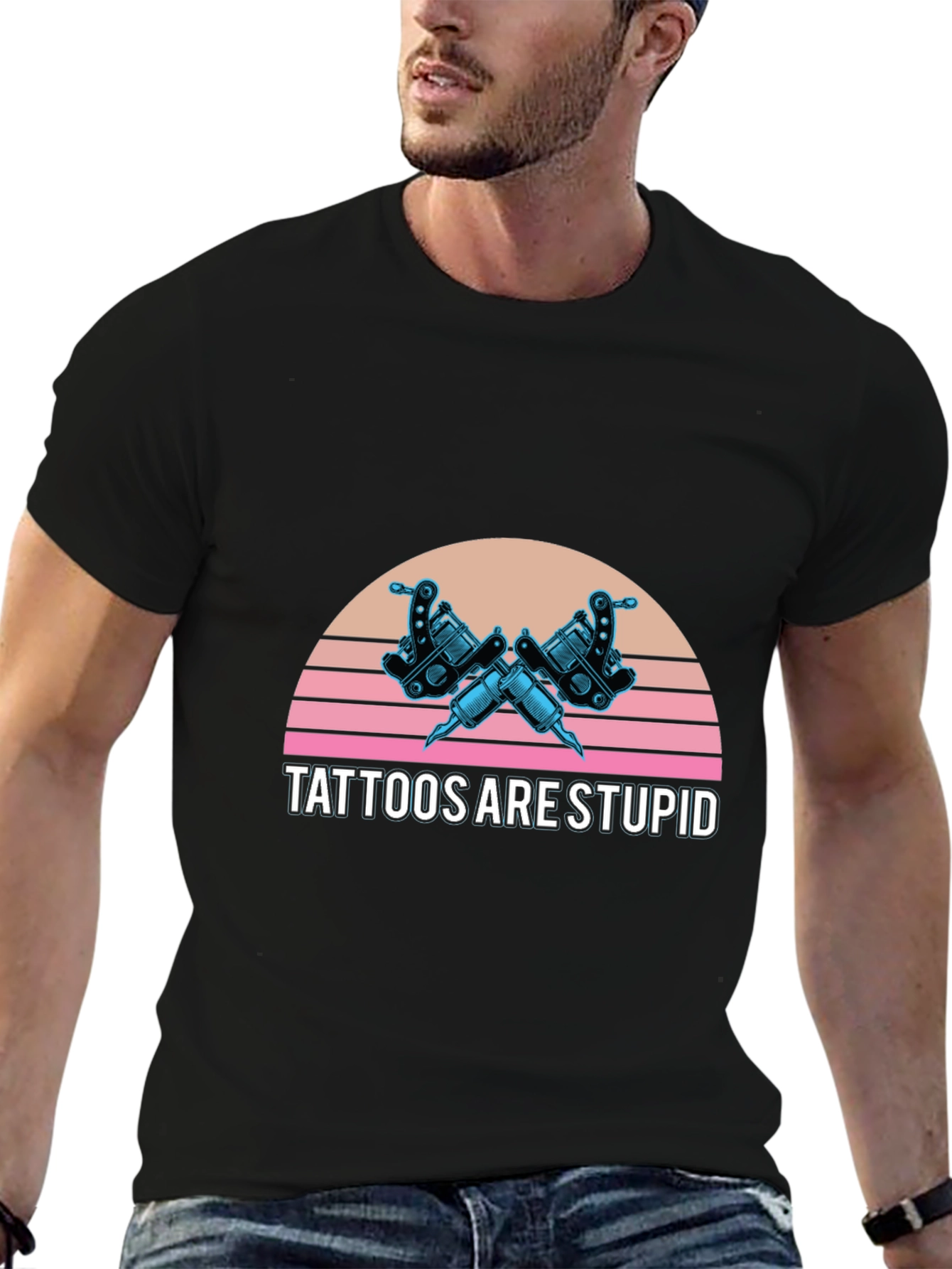 Tattoos Are Stupid Graphic Tee - Retro Style
