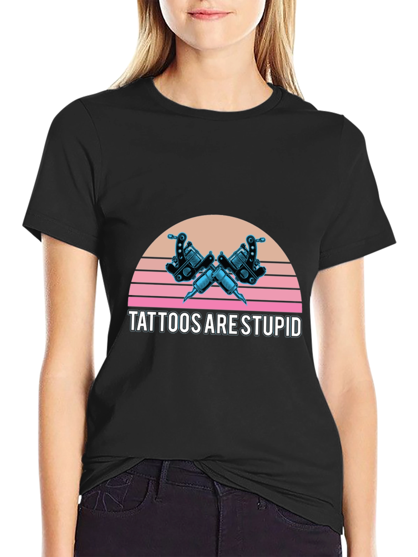 Tattoos Are Stupid Graphic Tee - Retro Style
