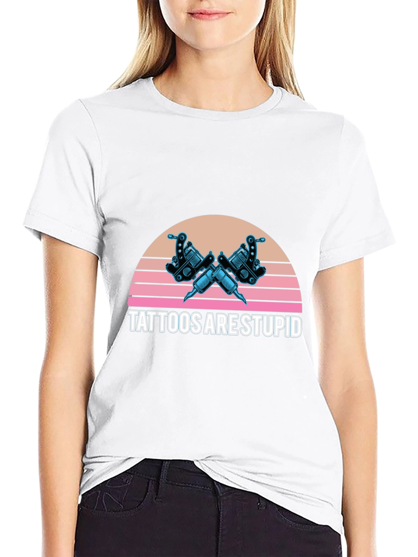 Tattoos Are Stupid Graphic Tee - Retro Style