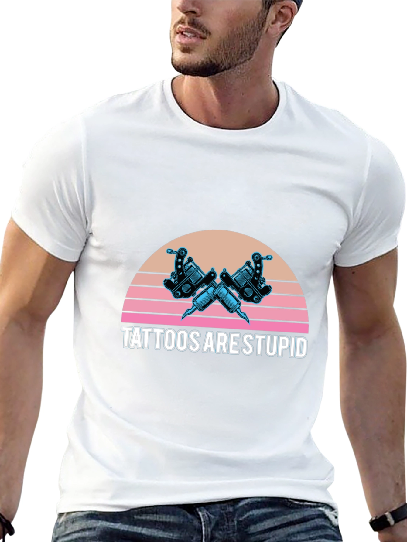 Tattoos Are Stupid Graphic Tee - Retro Style