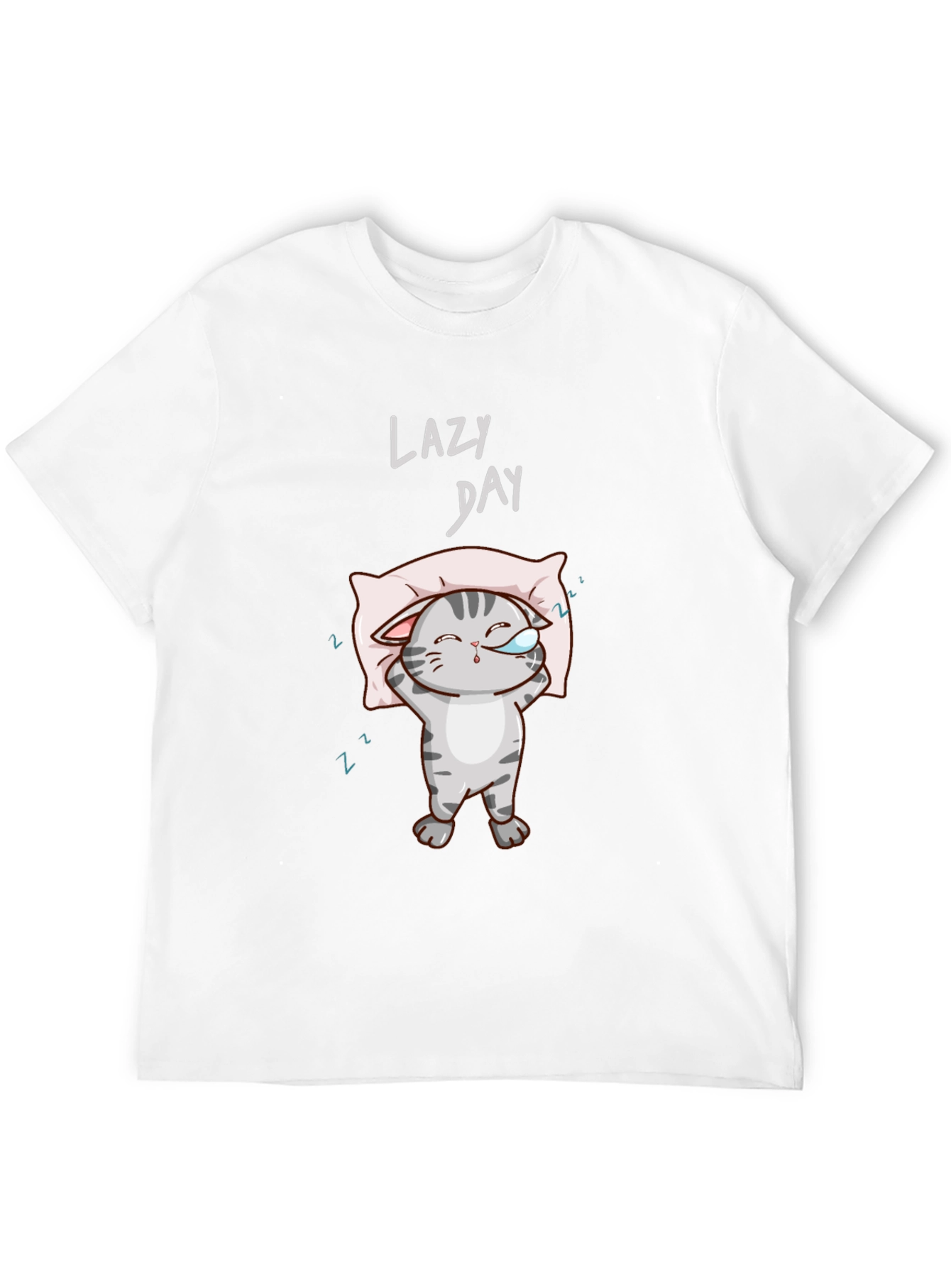 Lazy Day Cat Graphic Tee - Comfy Black T-Shirt