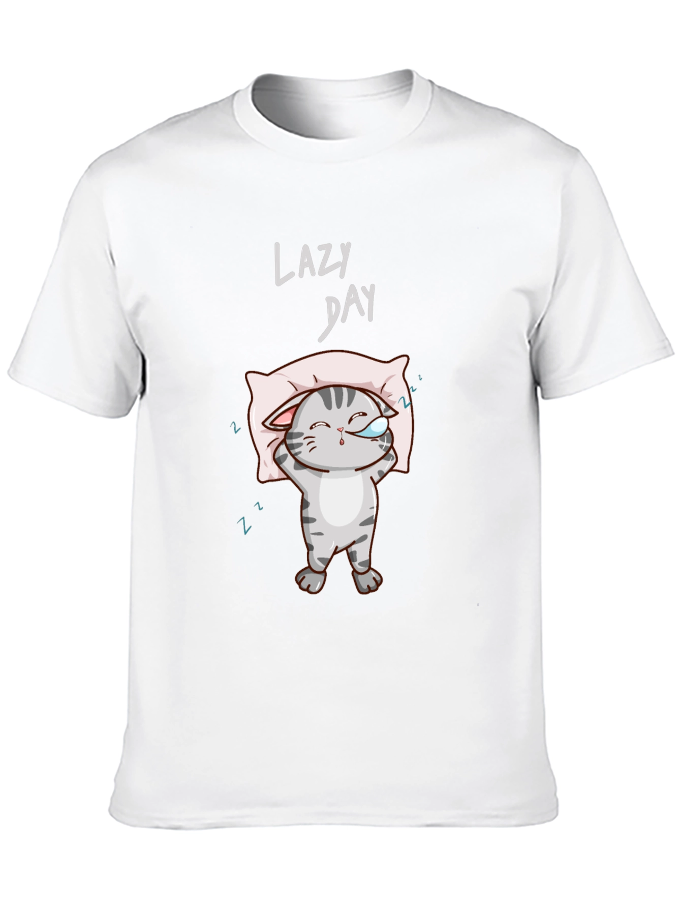 Lazy Day Cat Graphic Tee - Comfy Black T-Shirt