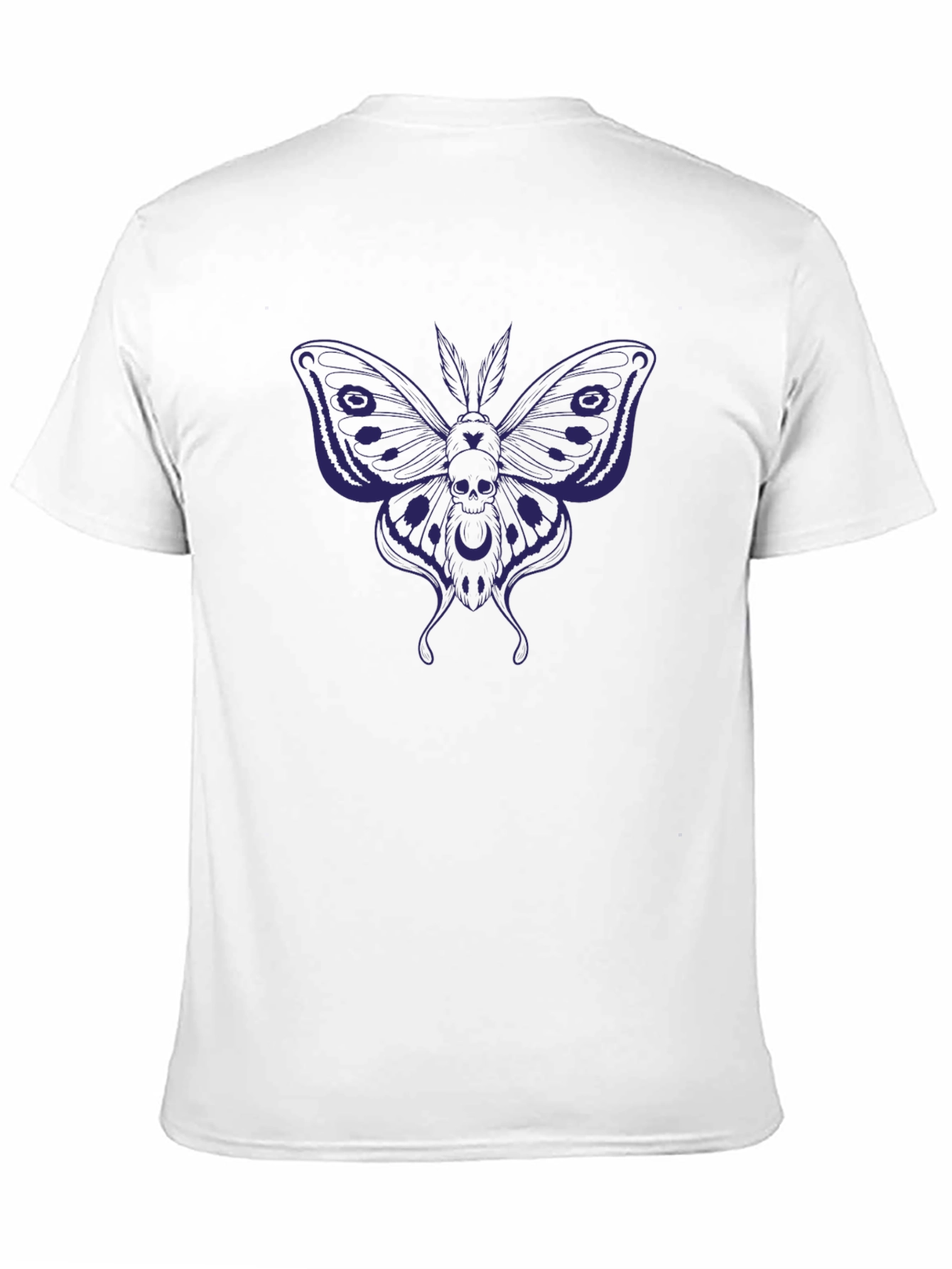 Skull Moth Graphic T-Shirt - Dark Gothic Style