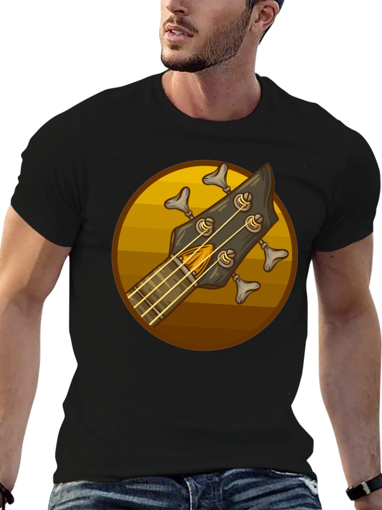 Bass Guitar Headstock Graphic Tee