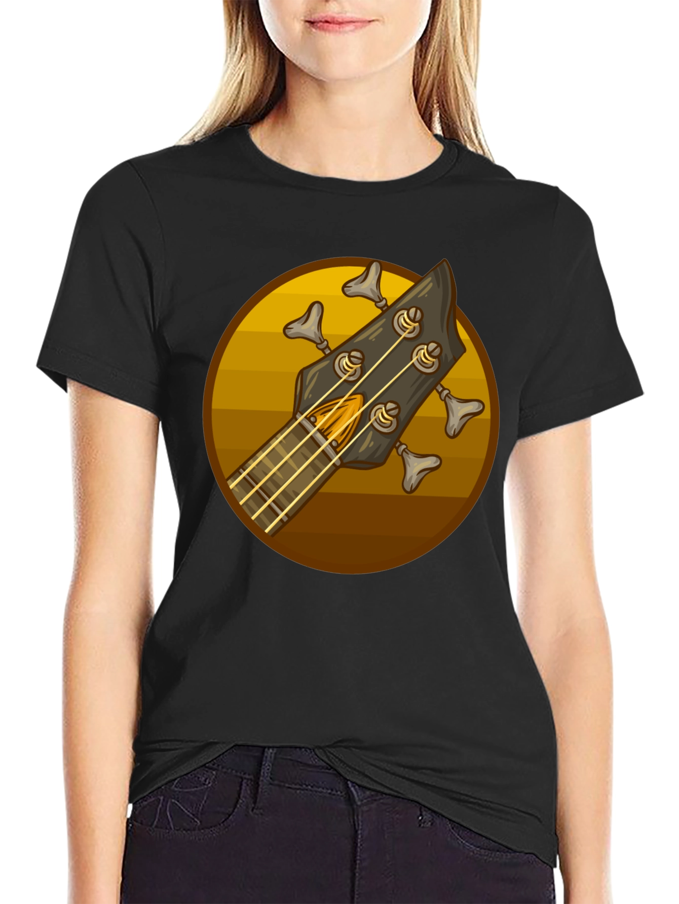 Bass Guitar Headstock Graphic Tee