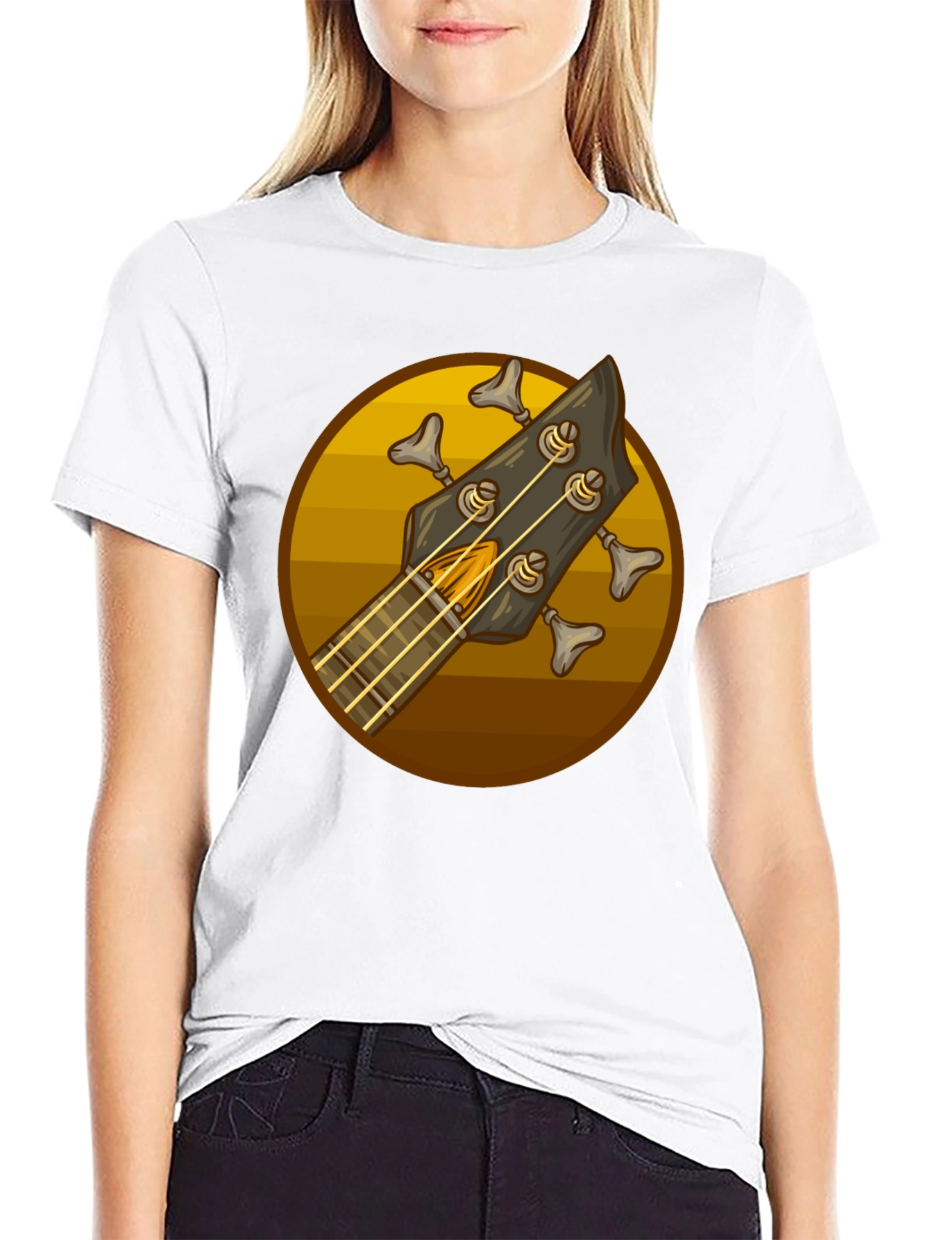 Bass Guitar Headstock Graphic Tee