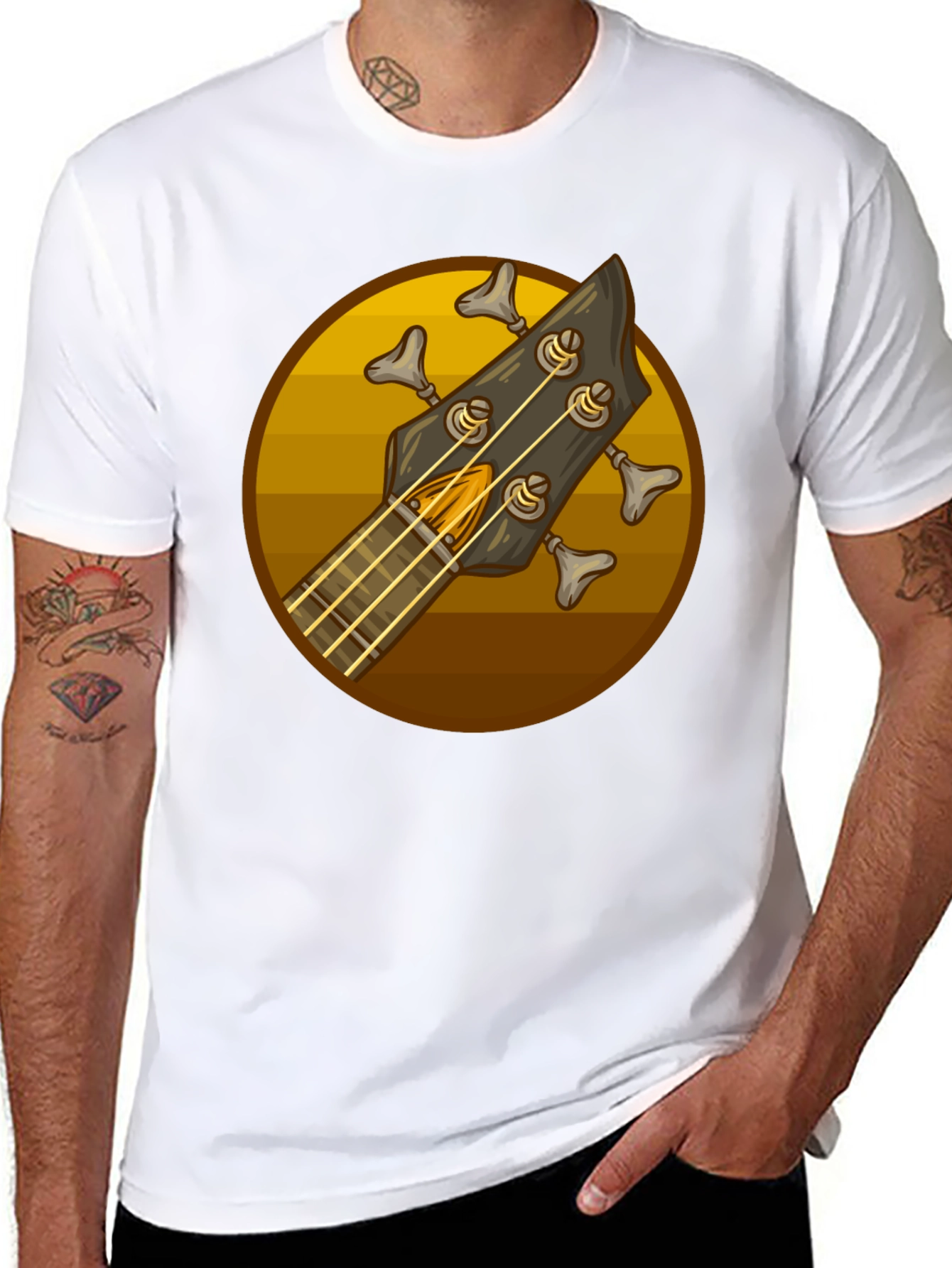Bass Guitar Headstock Graphic Tee