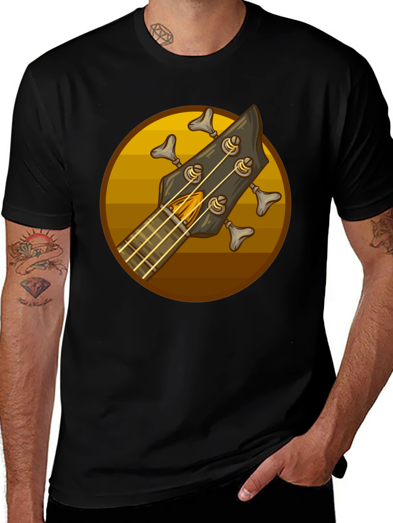 Bass Guitar Headstock Graphic Tee