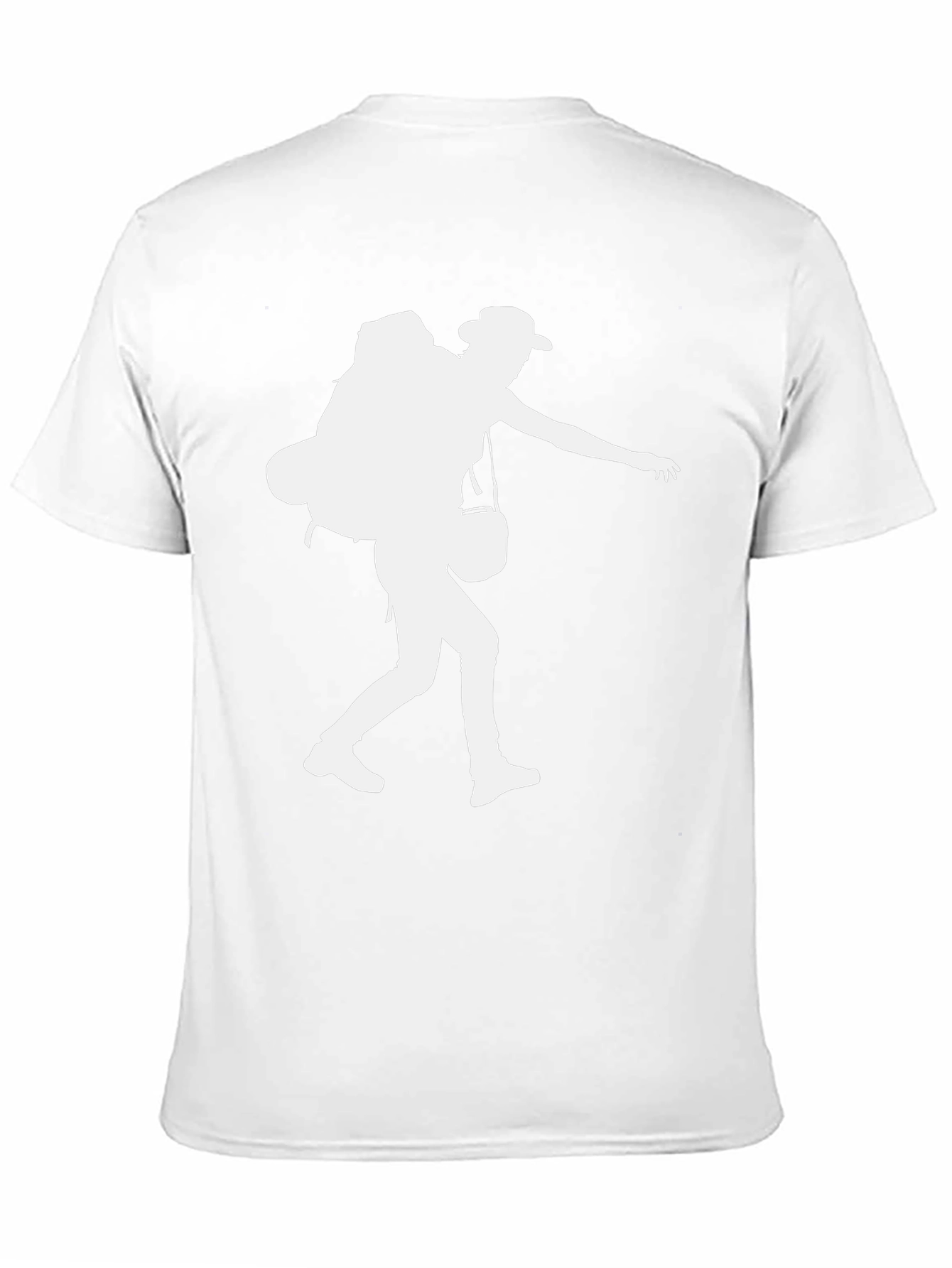 Hiker Silhouette Graphic Tee - Black Cotton Shirt