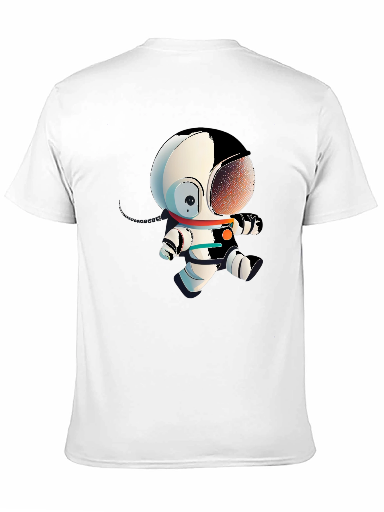 Astronaut Cartoon Graphic Tee - Black