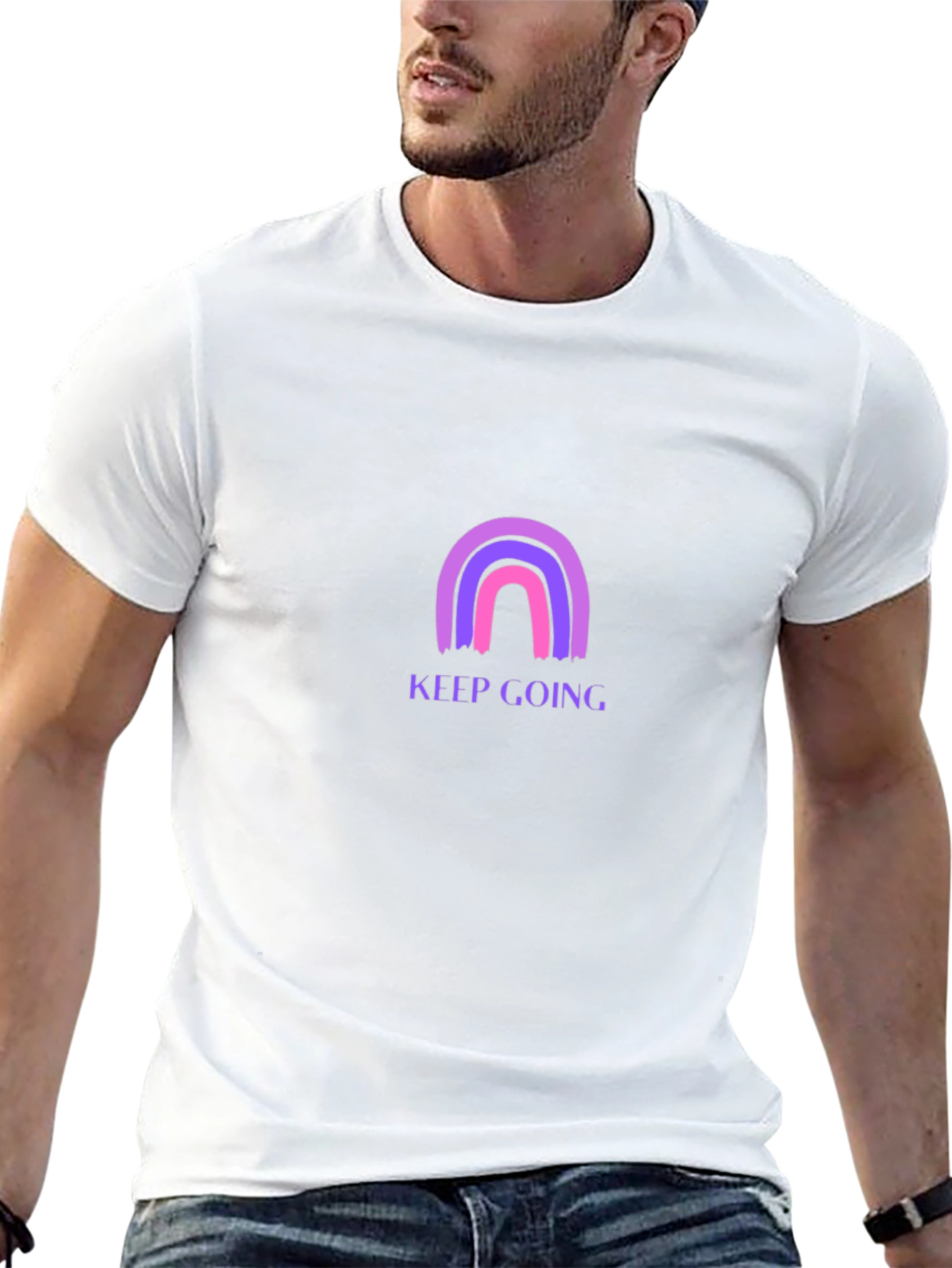 Keep Going Rainbow Graphic T-Shirt