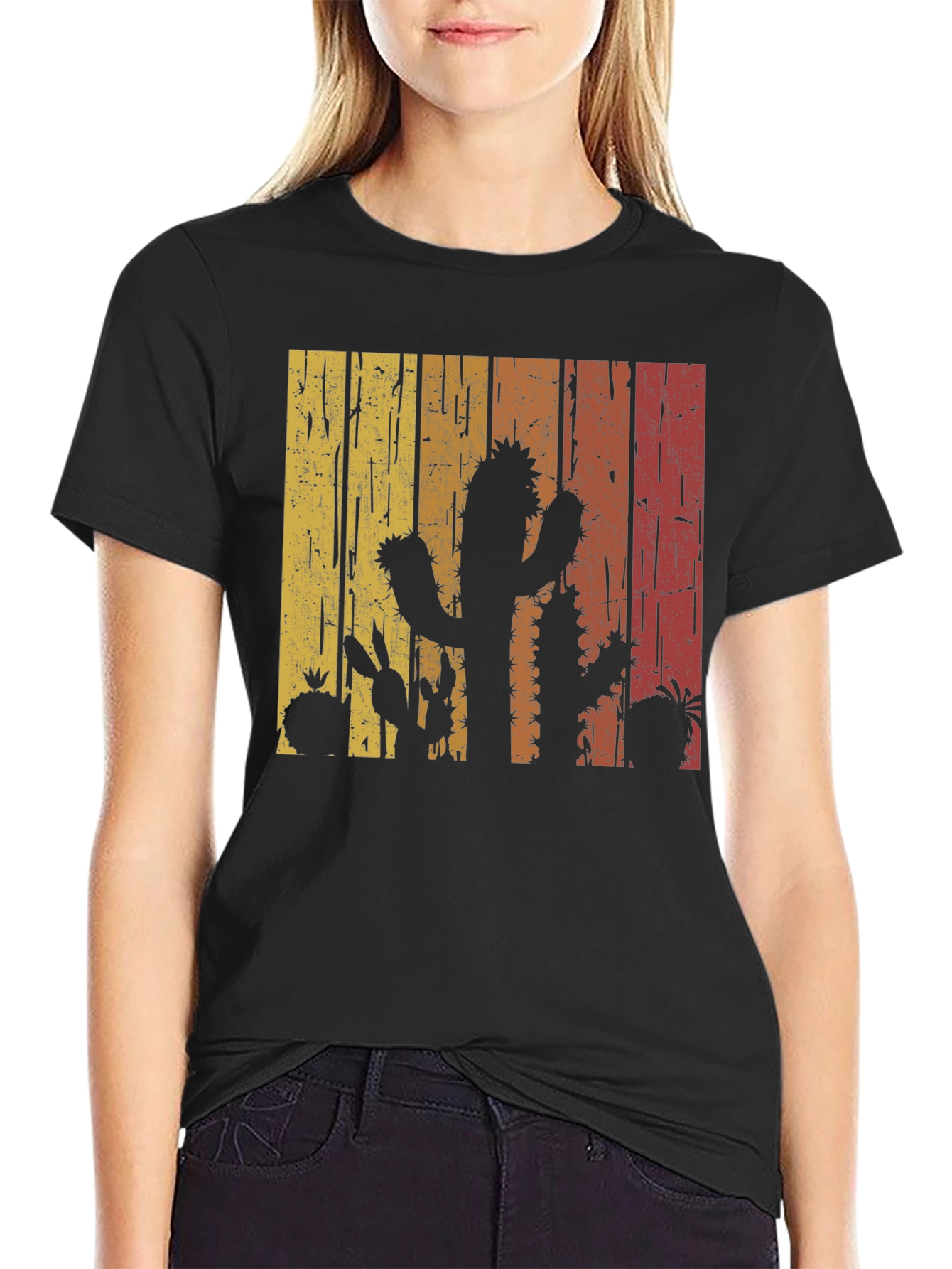 Retro Cactus Silhouette Graphic Tee