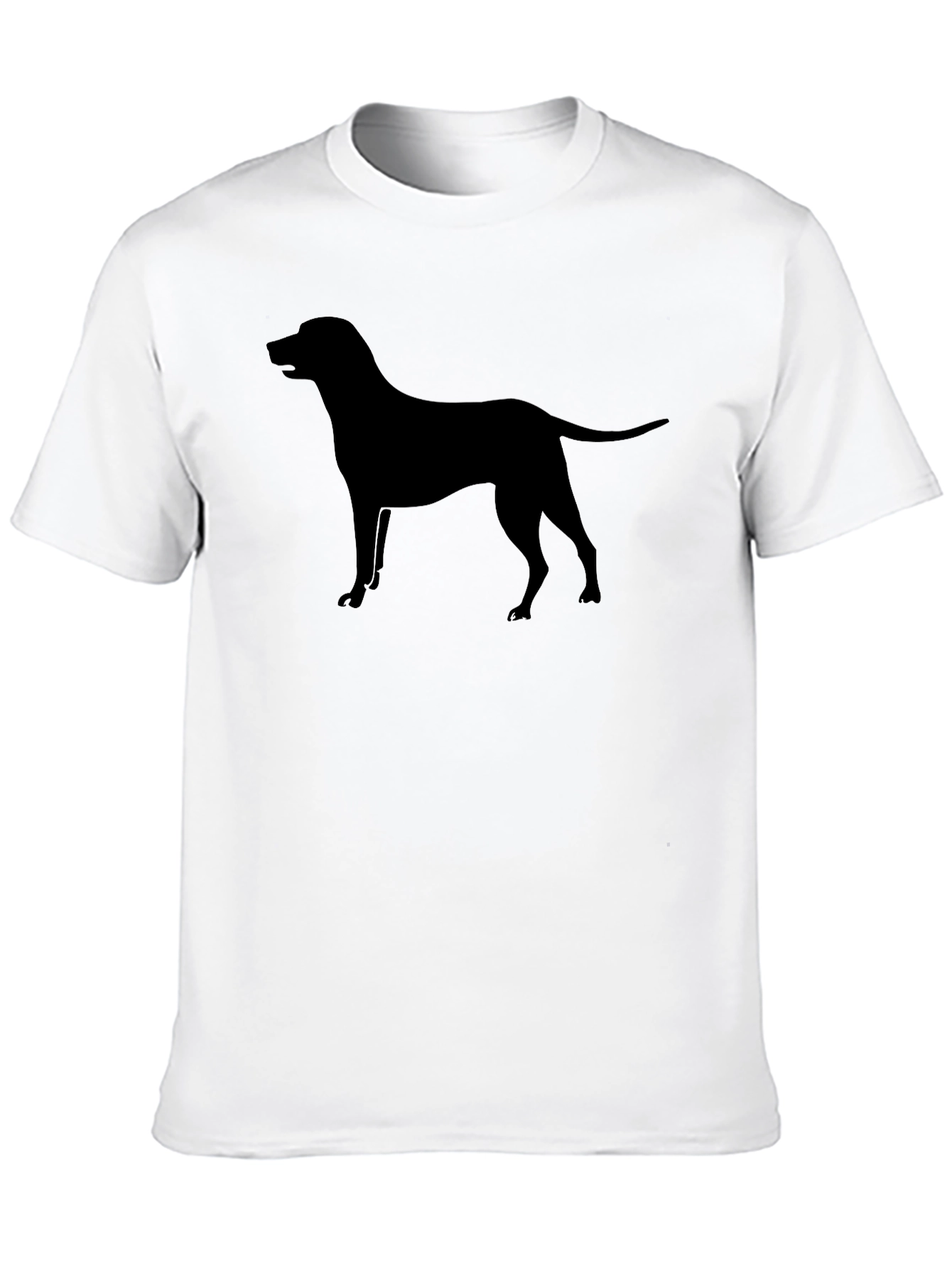 Dog Silhouette Tee - Black Cotton T-Shirt