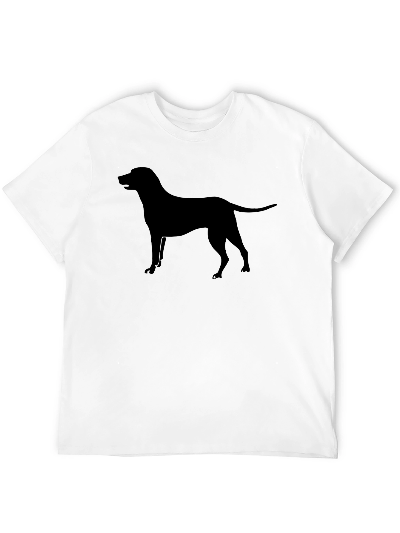 Dog Silhouette Tee - Black Cotton T-Shirt