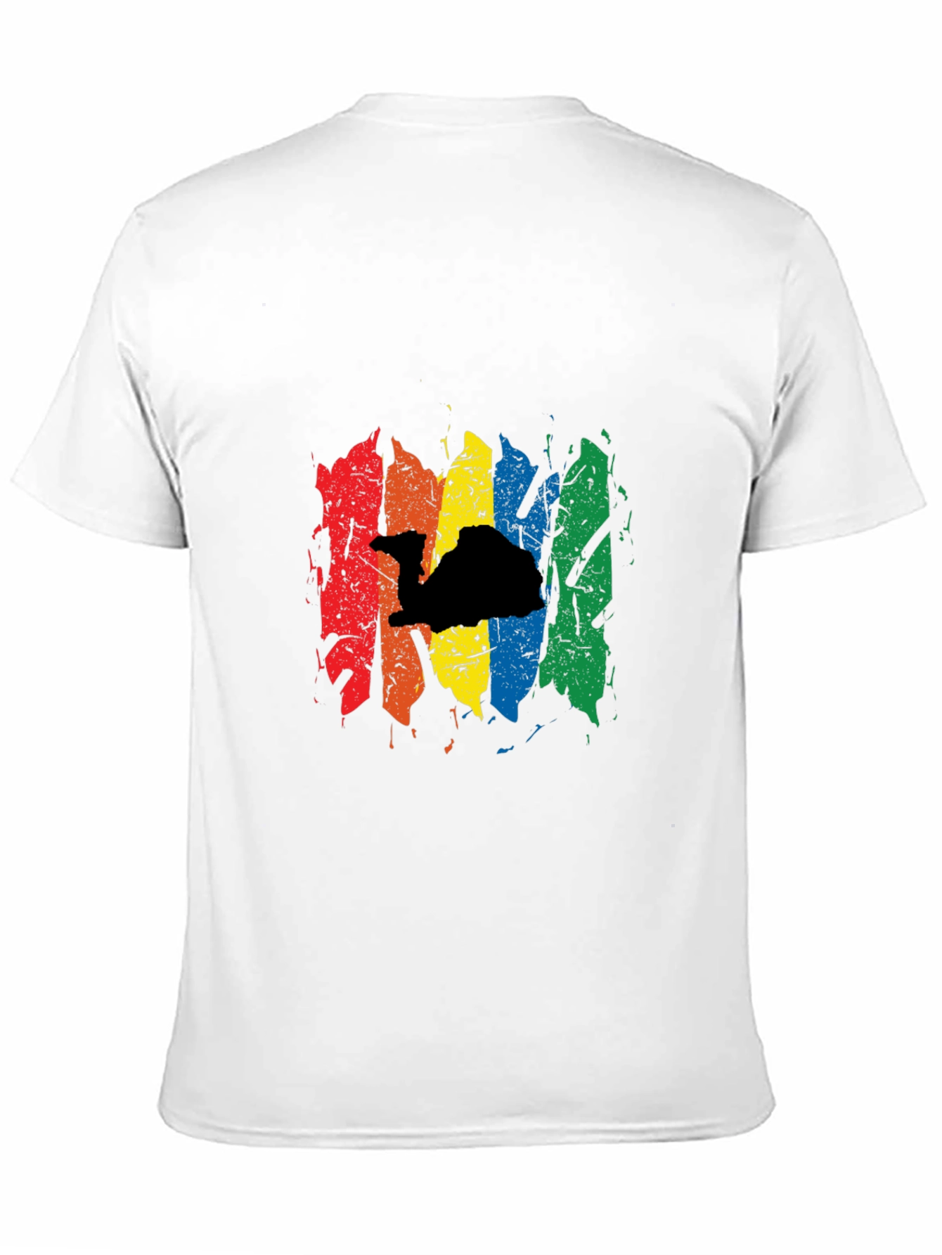 Rainbow Camel Black T-Shirt - Stylish Graphic Tee