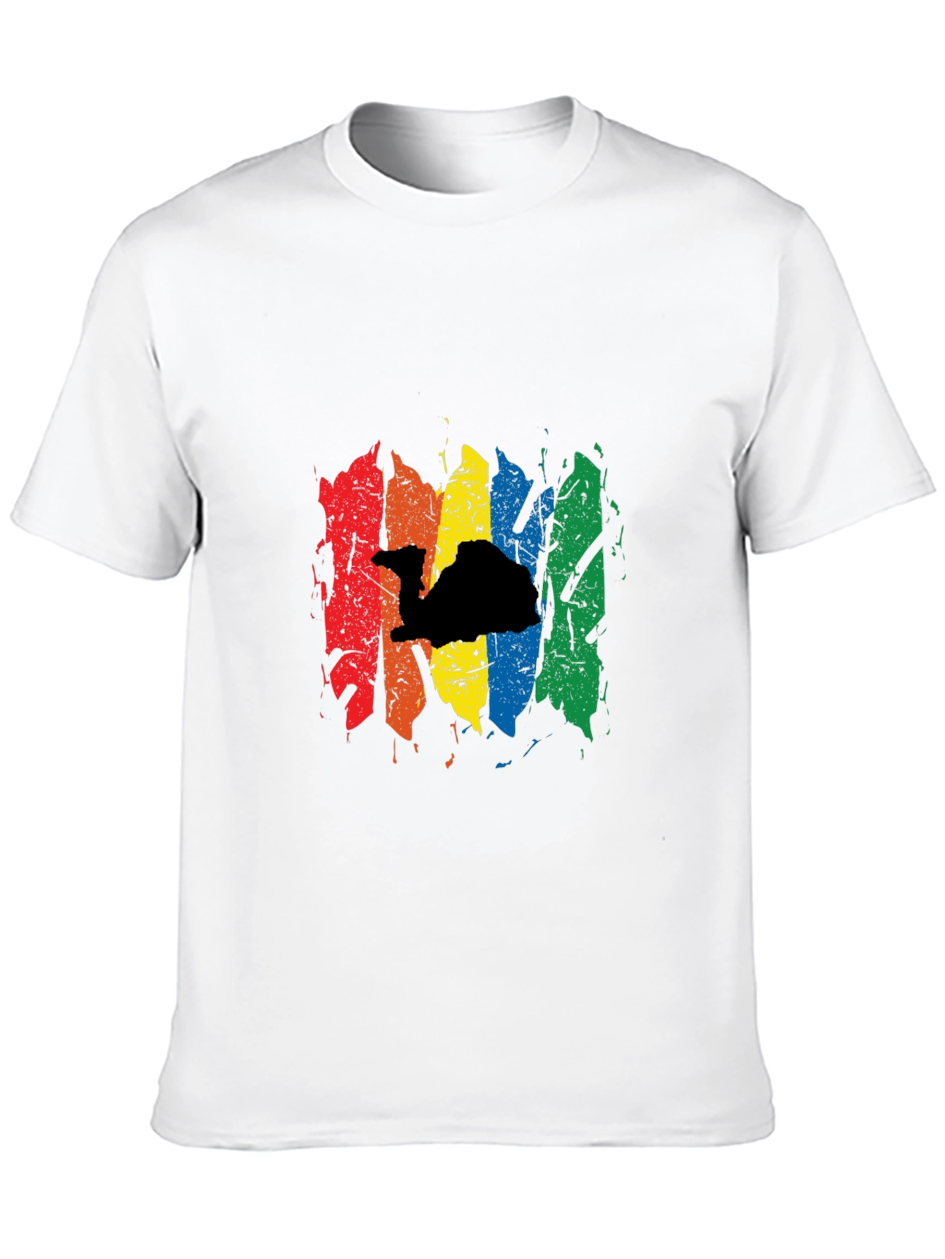 Rainbow Camel Black T-Shirt - Stylish Graphic Tee