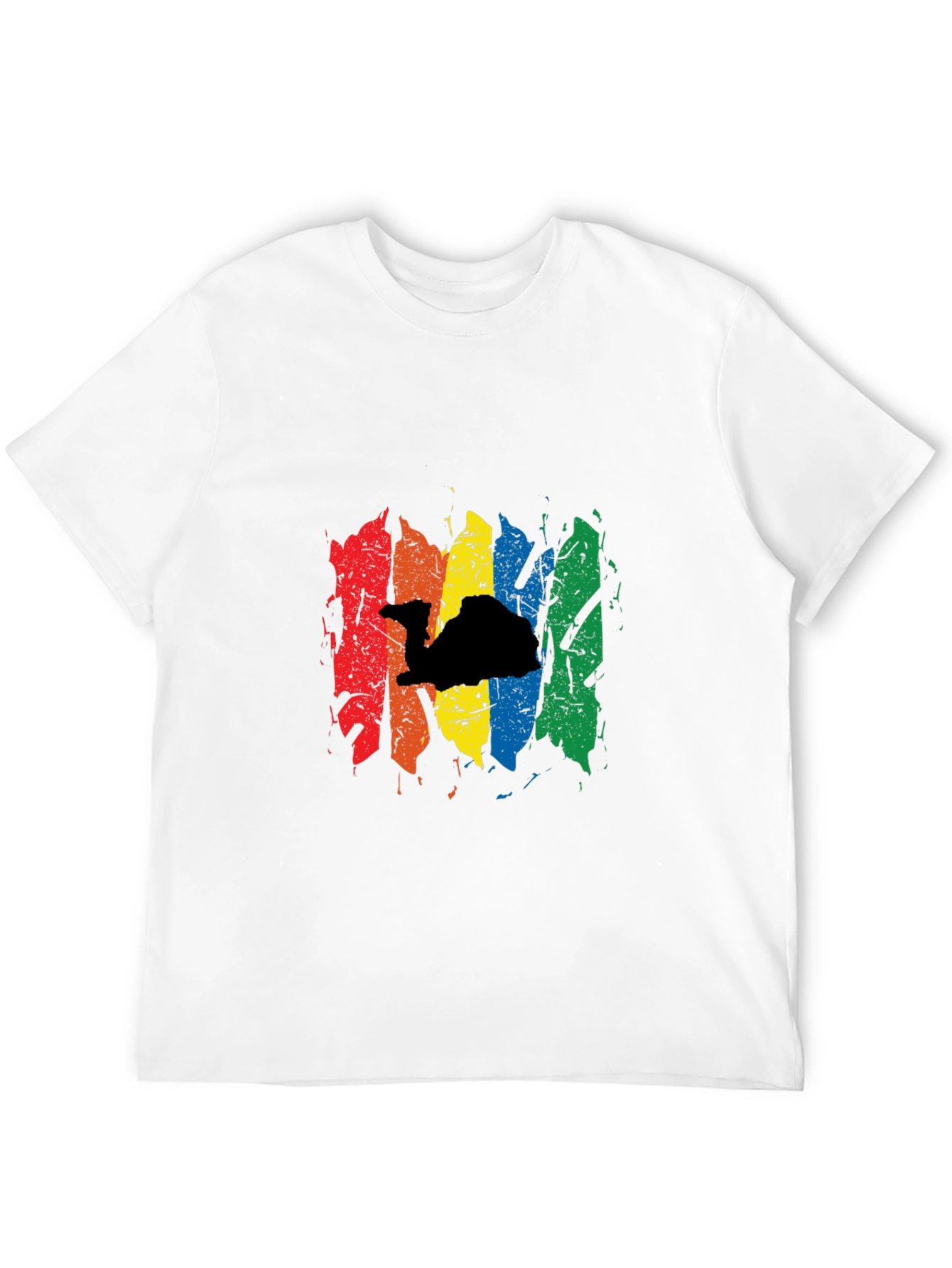 Rainbow Camel Black T-Shirt - Stylish Graphic Tee