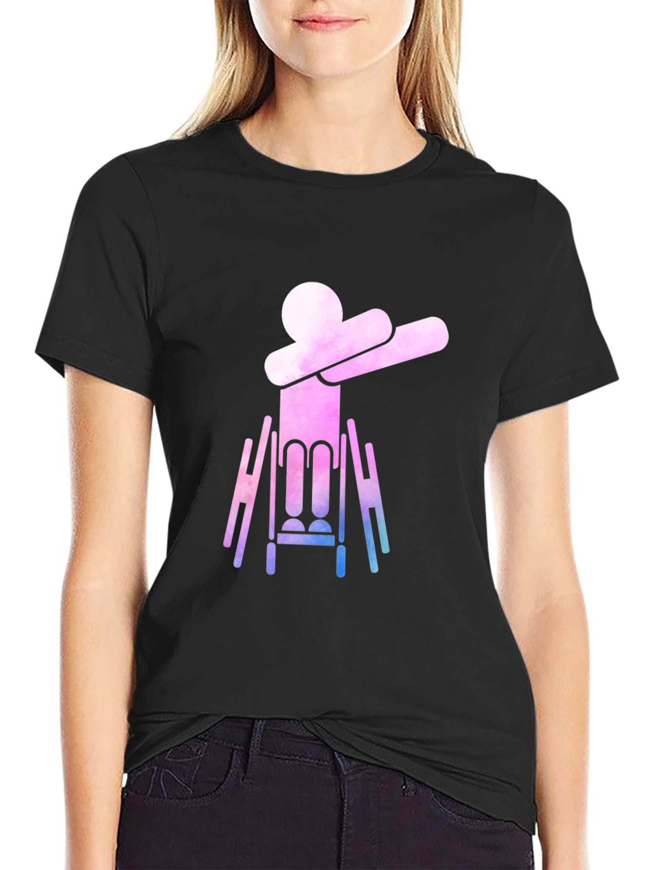 Dabbing Wheelchair Silhouette Graphic Tee