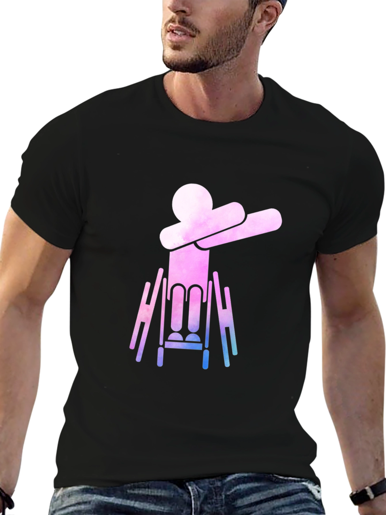 Dabbing Wheelchair Silhouette Graphic Tee