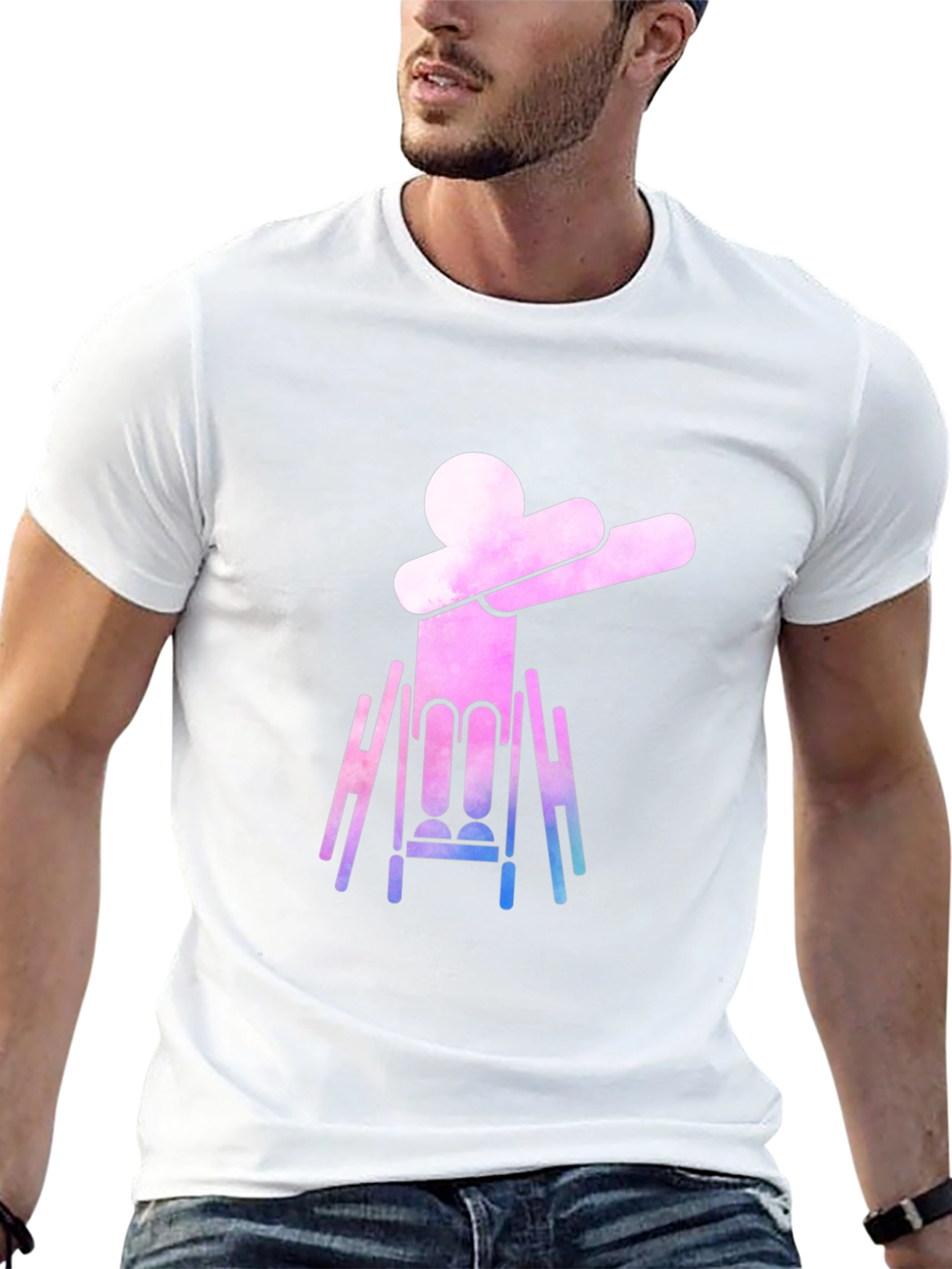 Dabbing Wheelchair Silhouette Graphic Tee