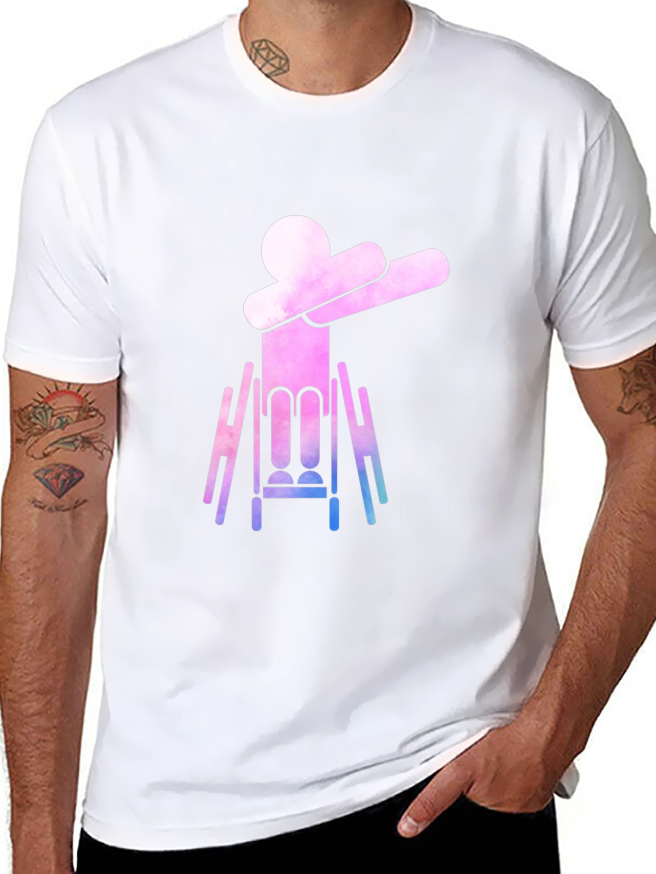 Dabbing Wheelchair Silhouette Graphic Tee