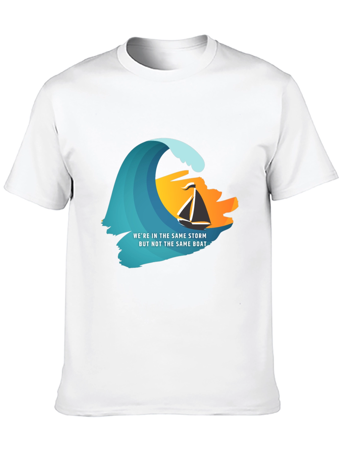 Same Storm Different Boat Graphic Tee - Black