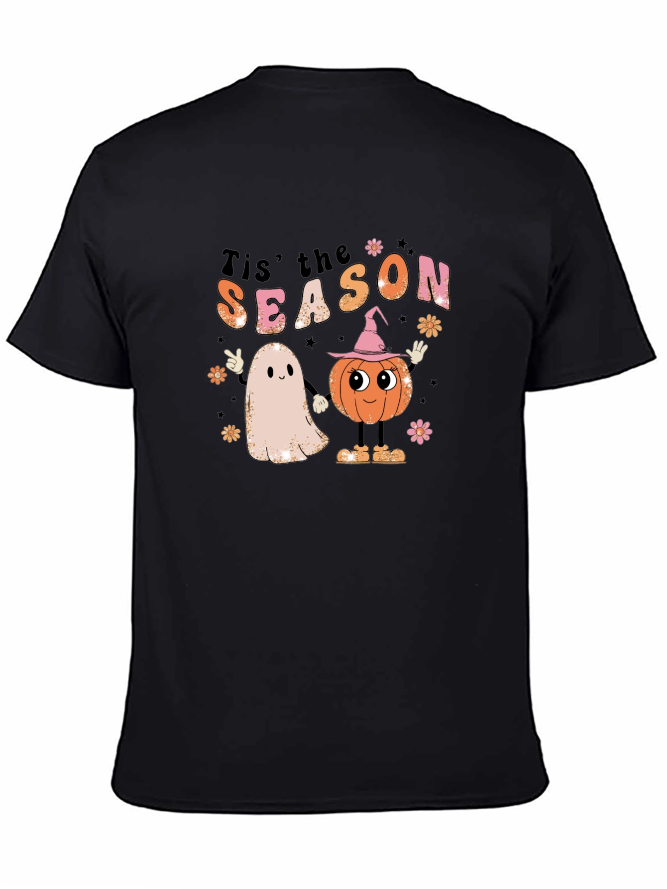 Retro Halloween T-Shirt: Tis the Season Ghost & Pumpkin