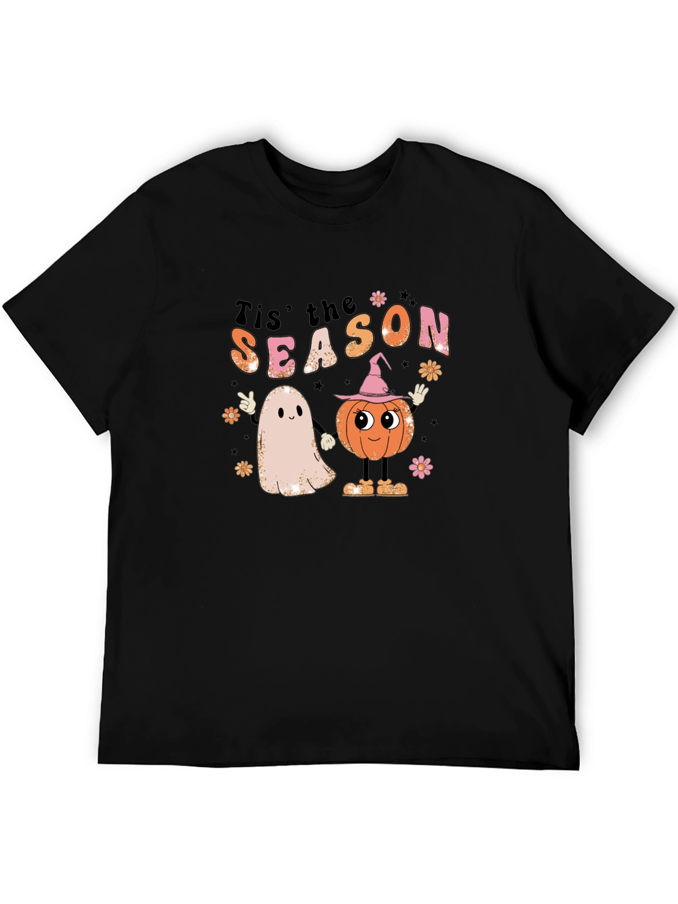 Retro Halloween T-Shirt: Tis the Season Ghost & Pumpkin