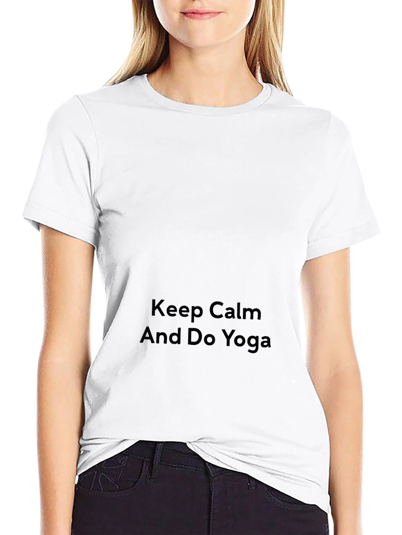 Keep Calm & Do Yoga Black Cotton Graphic Tee