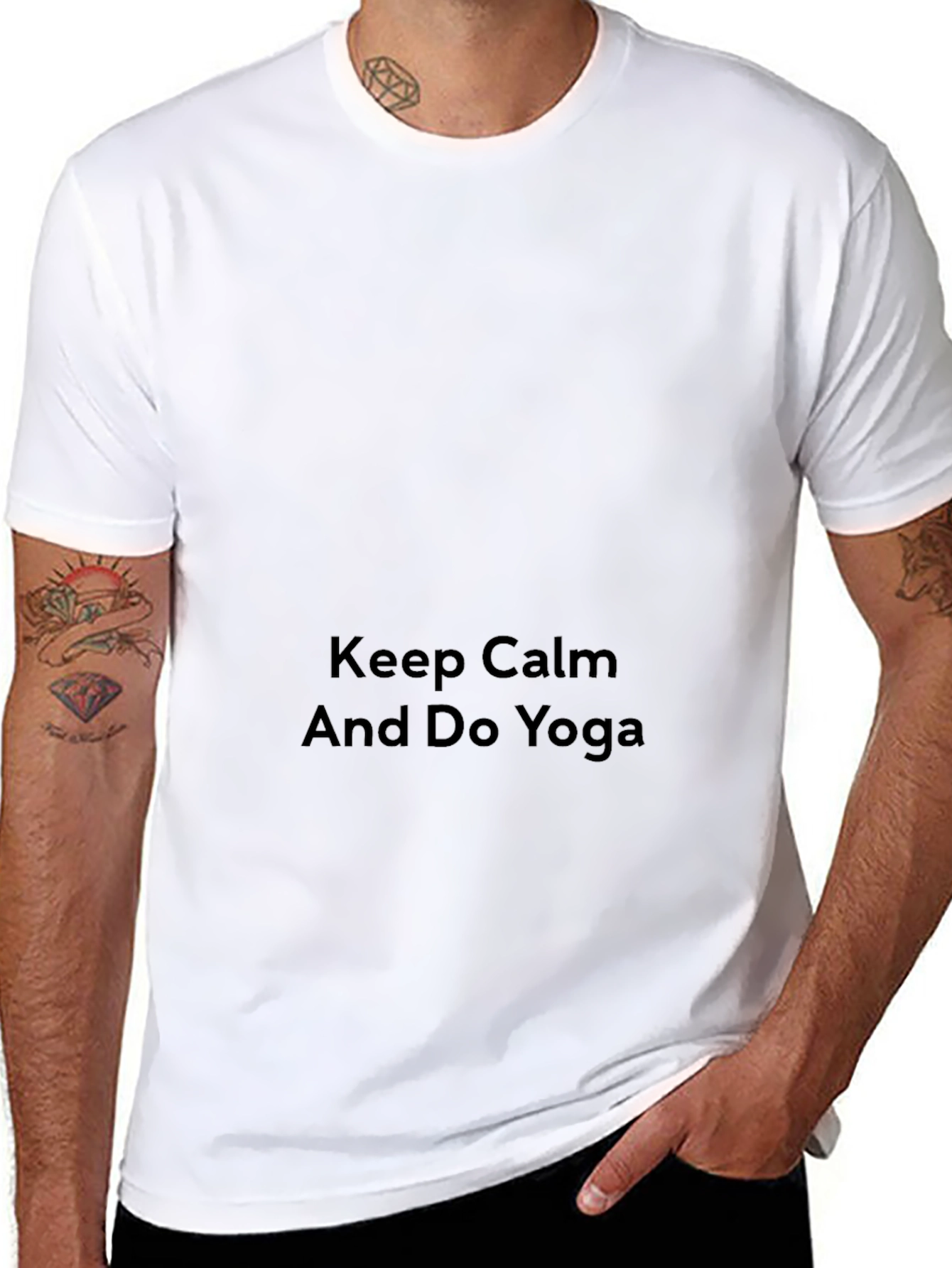 Keep Calm & Do Yoga Black Cotton Graphic Tee
