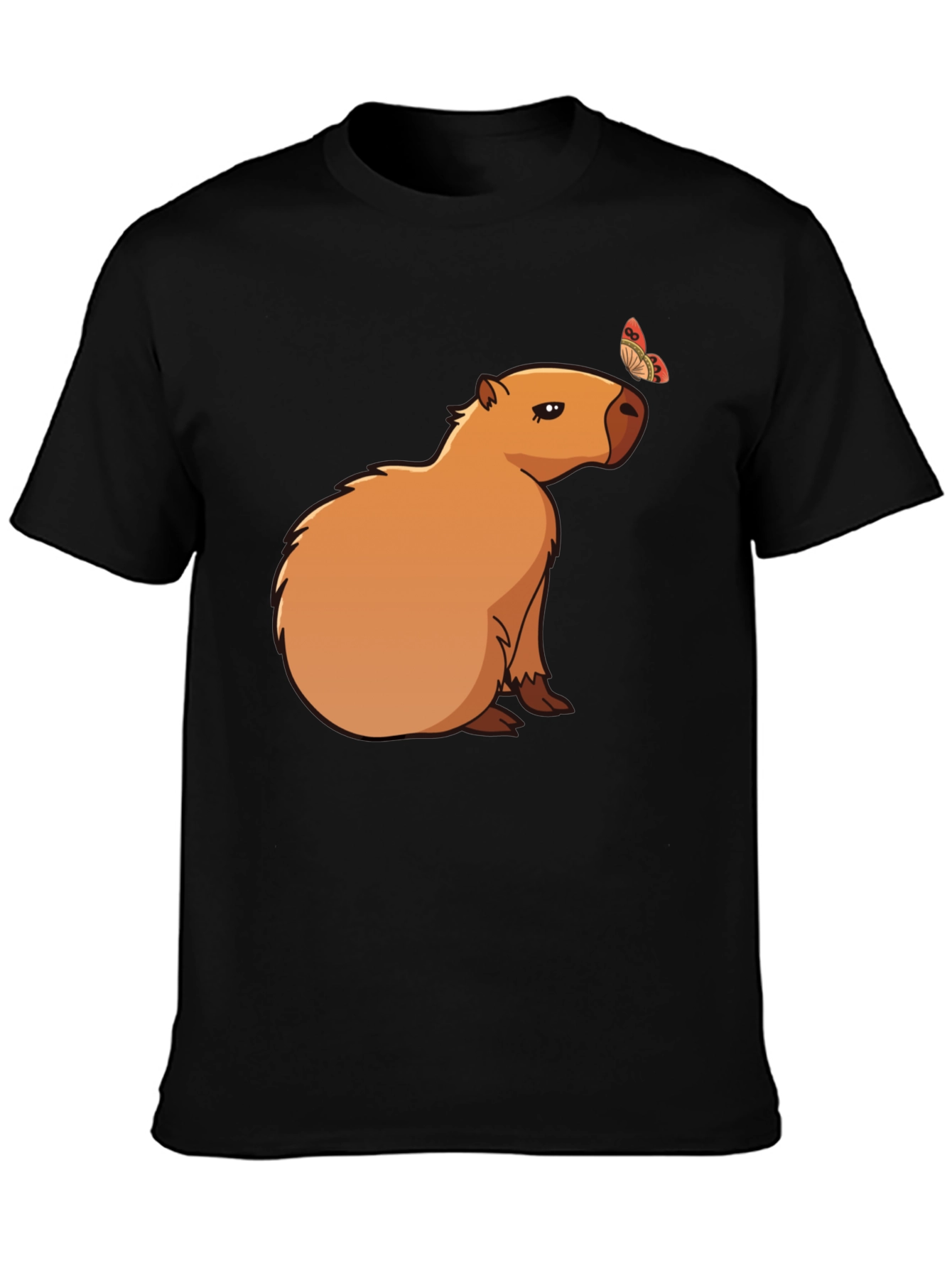 Capybara & Butterfly Graphic T-Shirt - Cool Animal Tee