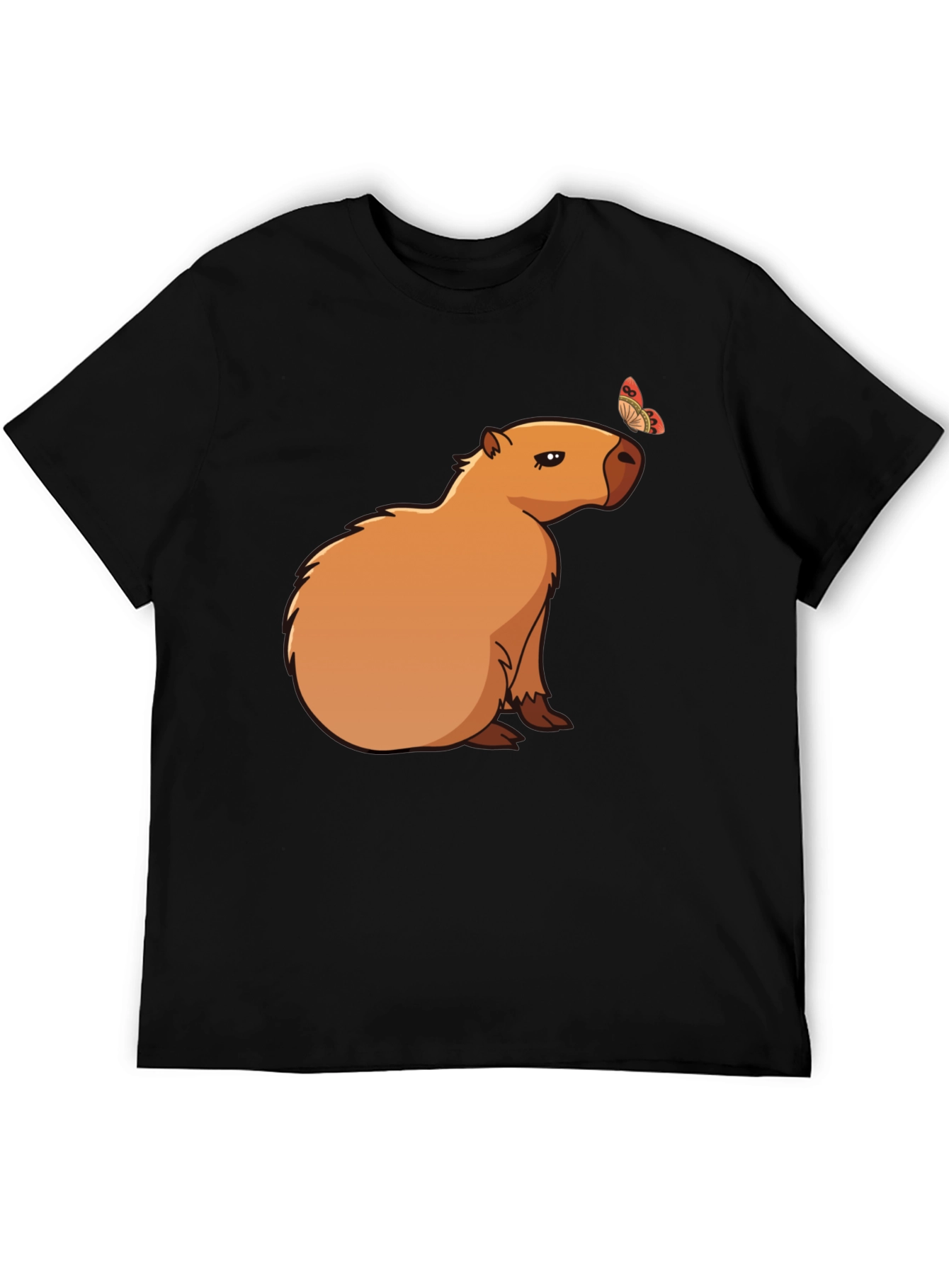 Capybara & Butterfly Graphic T-Shirt - Cool Animal Tee