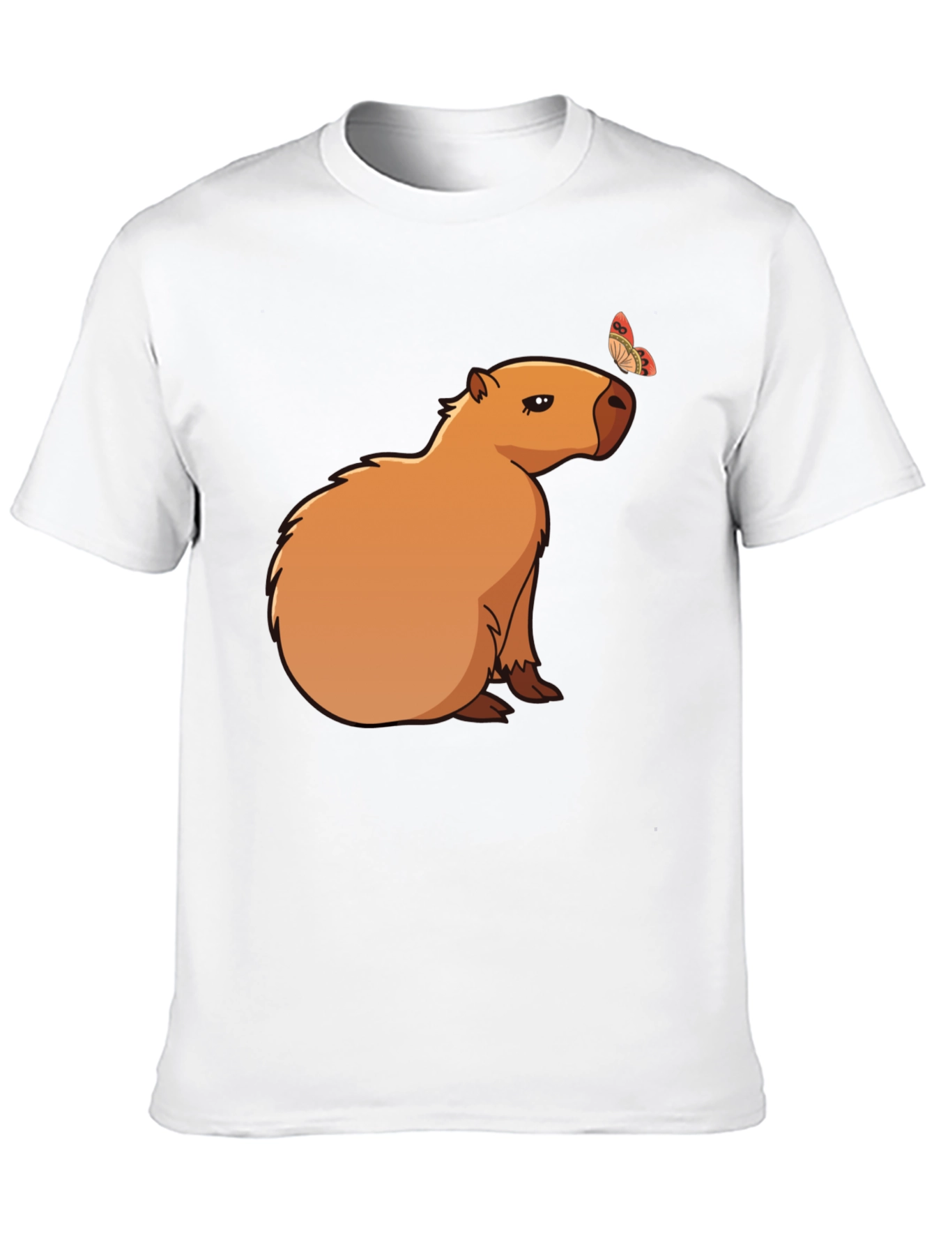 Capybara & Butterfly Graphic T-Shirt - Cool Animal Tee
