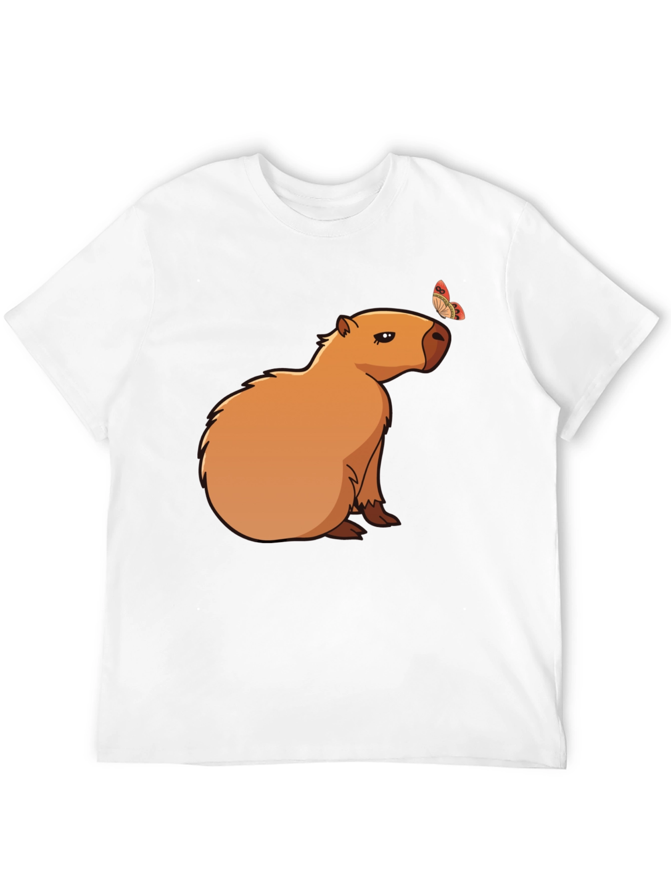 Capybara & Butterfly Graphic T-Shirt - Cool Animal Tee