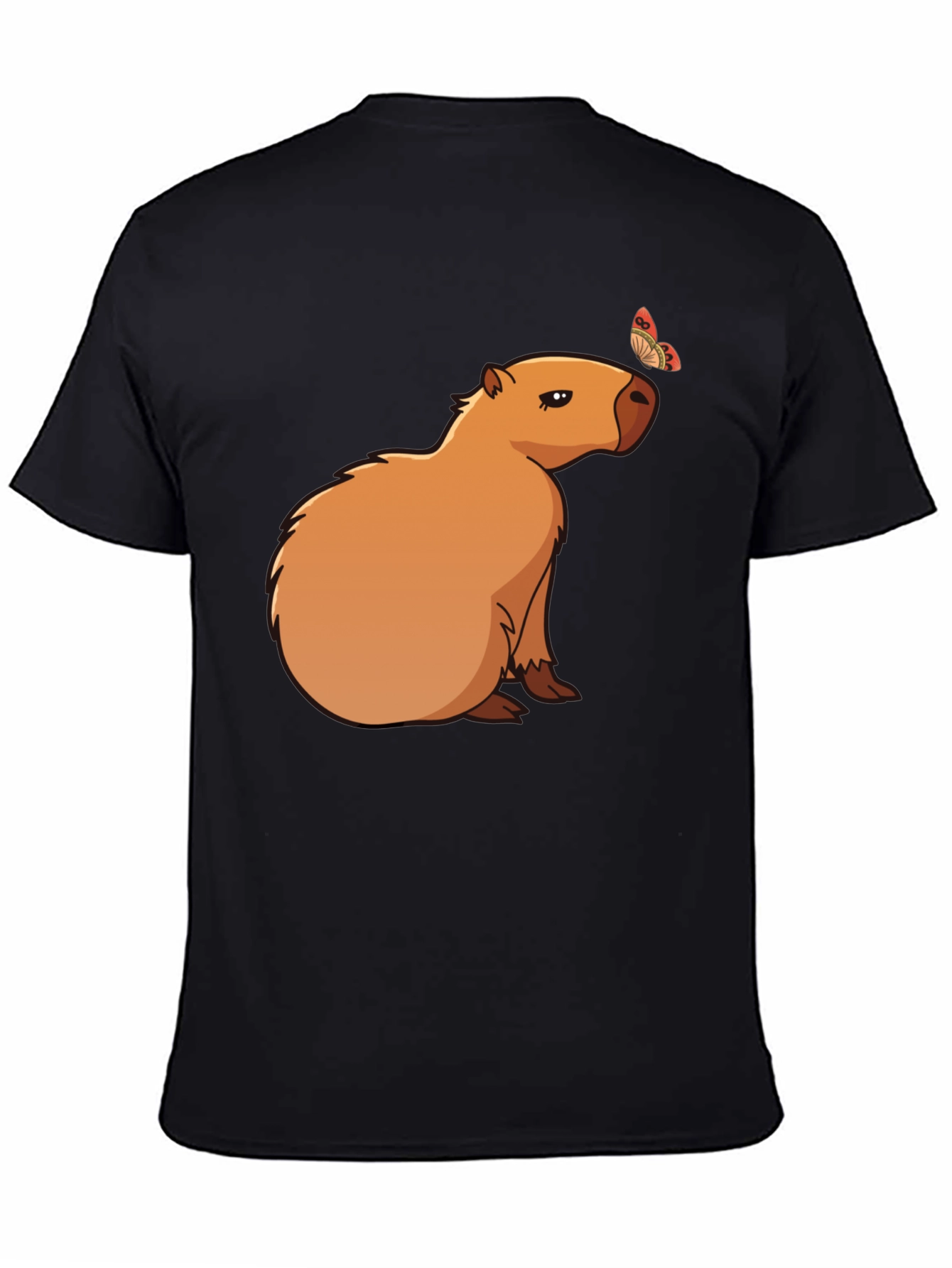 Capybara & Butterfly Graphic T-Shirt - Cool Animal Tee