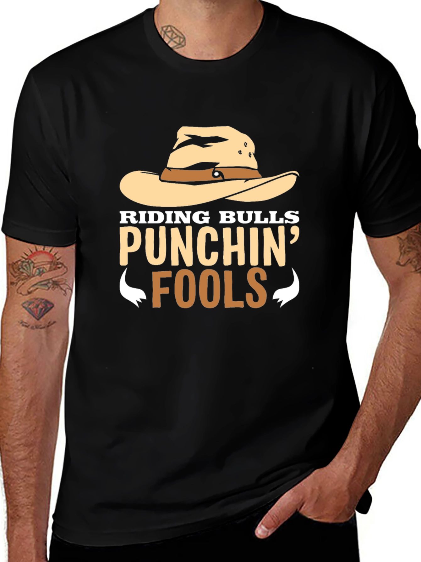 Riding Bulls Punchin Fools Graphic Tee
