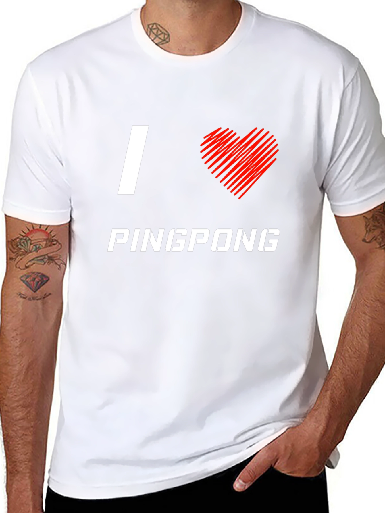 I Love Ping Pong Black T-Shirt