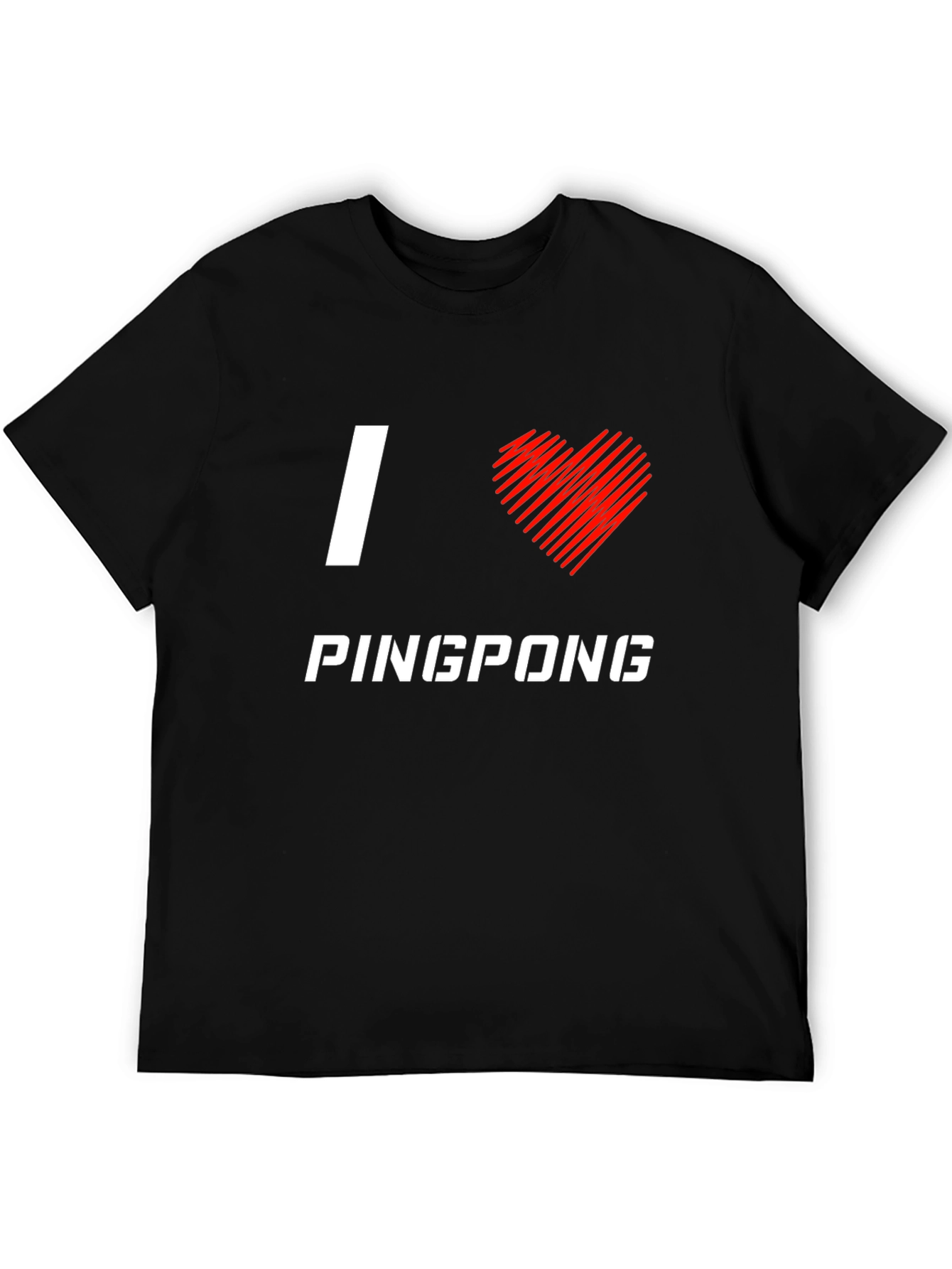 I Love Ping Pong Black T-Shirt